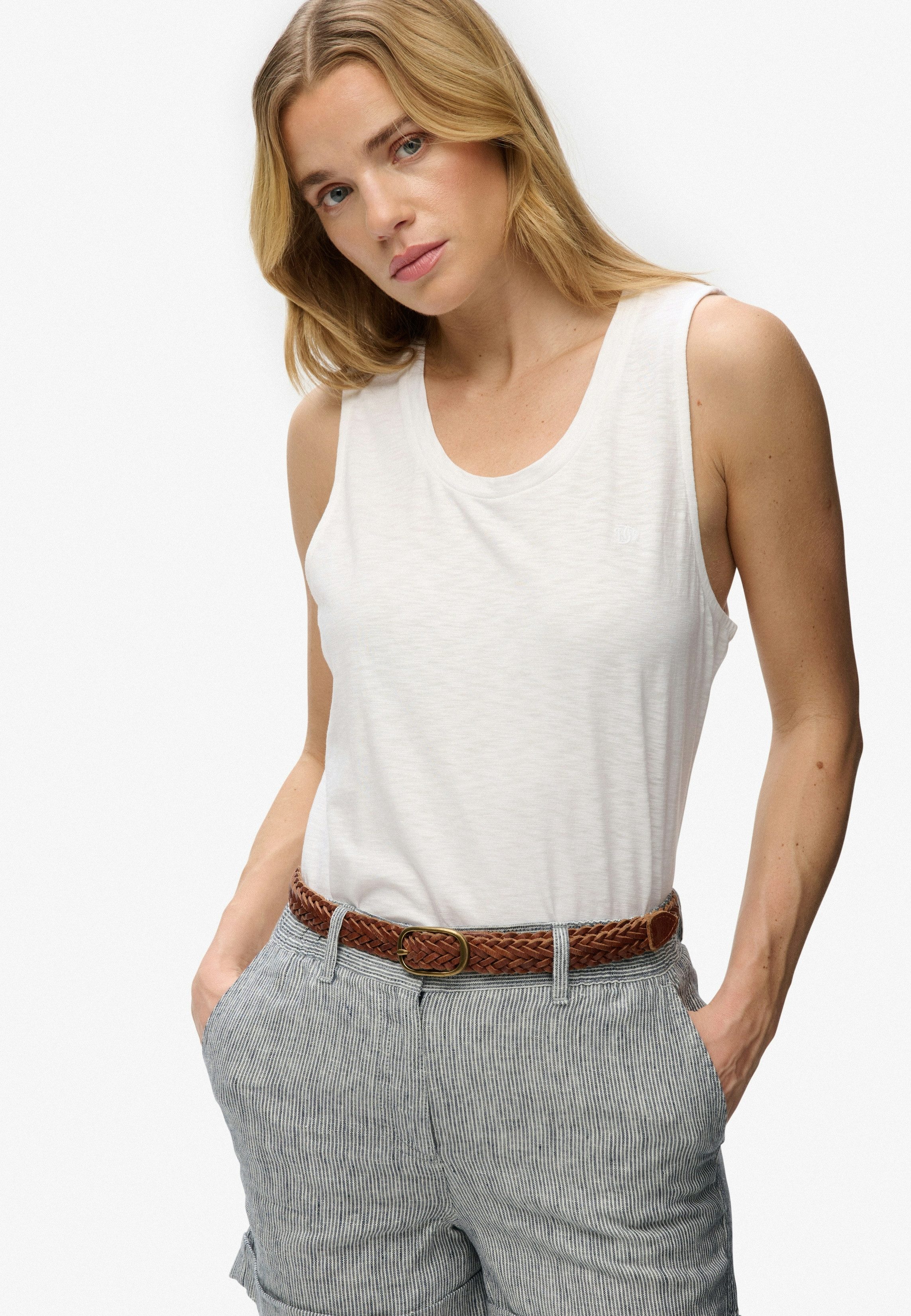 Superdry Tanktop SCOOP NECK TANK Baumwollmischung, regular fit