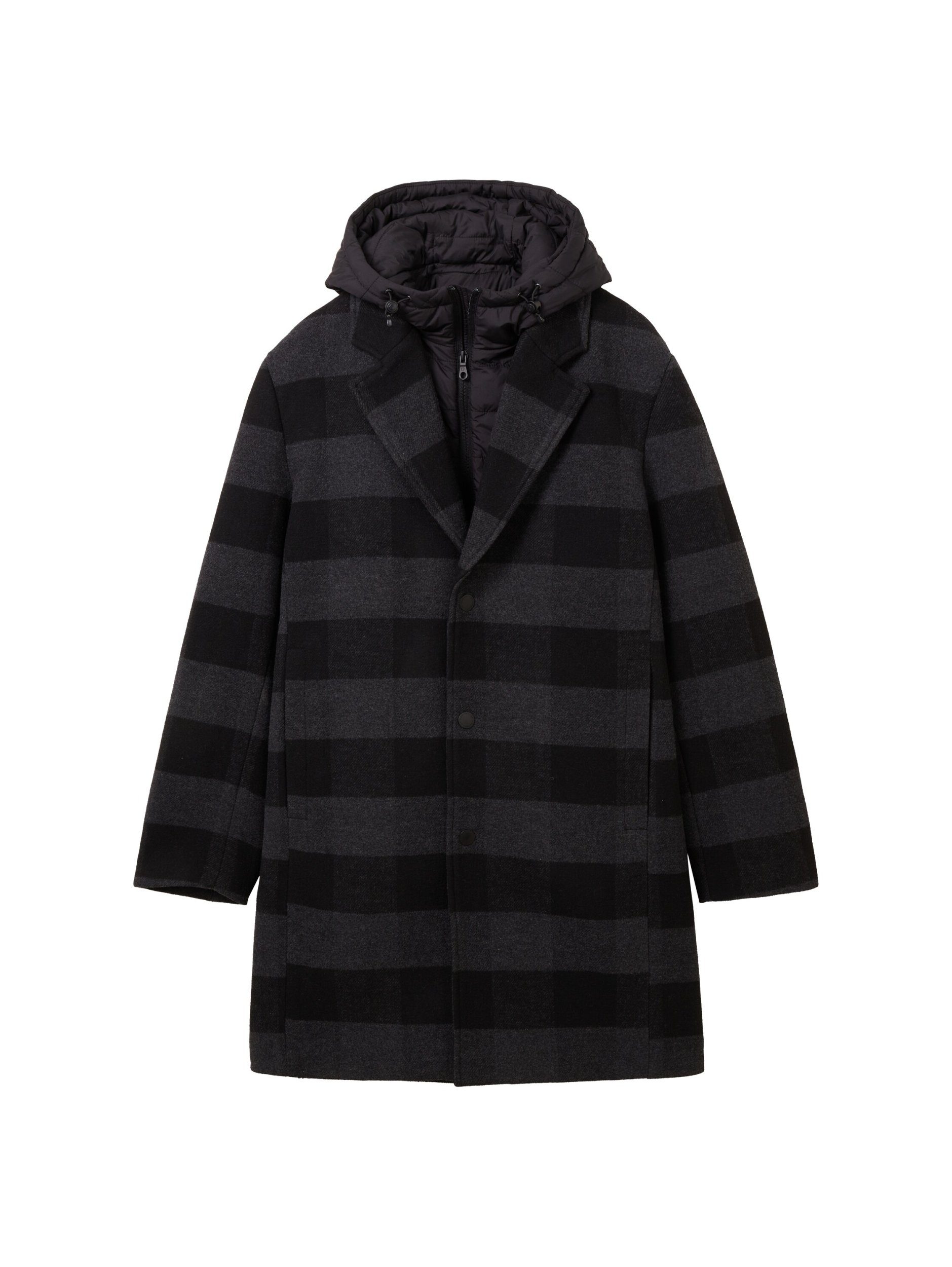 TAILOR coat with Denim Strickmantel TOM hood wool insert