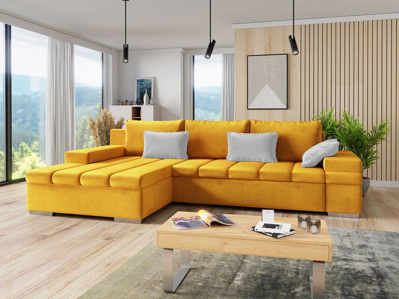 MIRJAN24 Ecksofa Bangkok Premium, mit L-Form Schlaffunktion, Bettkasten Couch Moderne und Eckcouch