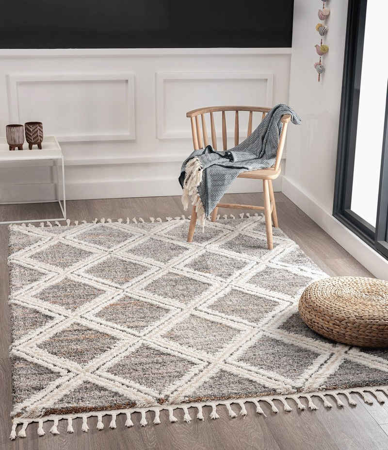 Teppich »Vera Handmade-Look Super Weicher Wohnzimmer Teppich, 3D Effekt«, the carpet, Rechteck