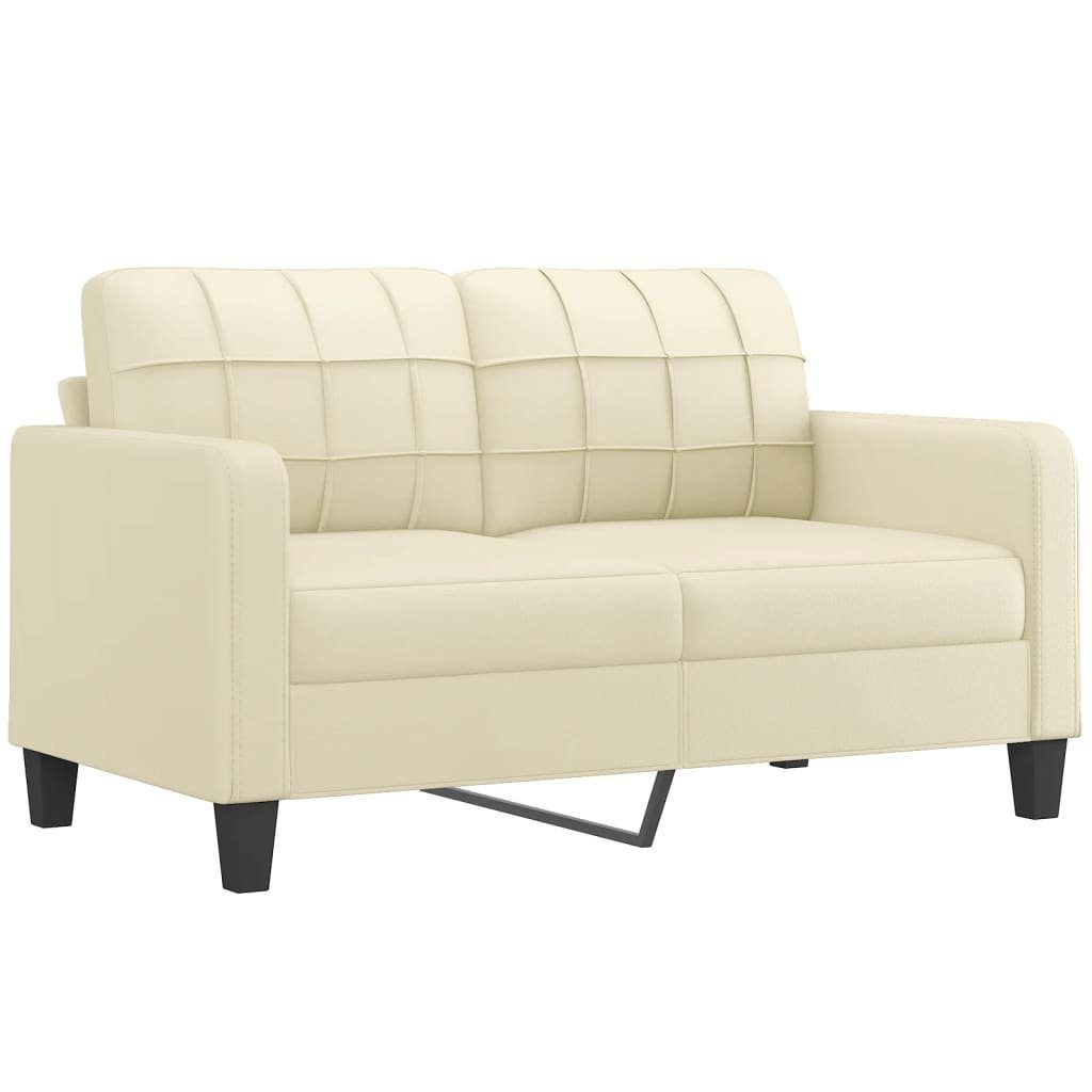 Sofa Kunstleder Sofagarnitur Kissen vidaXL Creme 2-tlg. mit