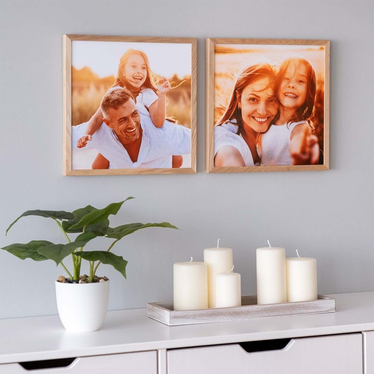 PHOTOLINI Bilderrahmen 2er Set Massivholz-Rahmen Modern günstig online kaufen