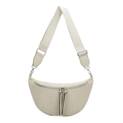 ITALYSHOP24 Schultertasche Damen XXL Tasche CrossBody Body Bag Brusttasche, als CrossOver, Umhängetasche tragbar, Hüfttasche