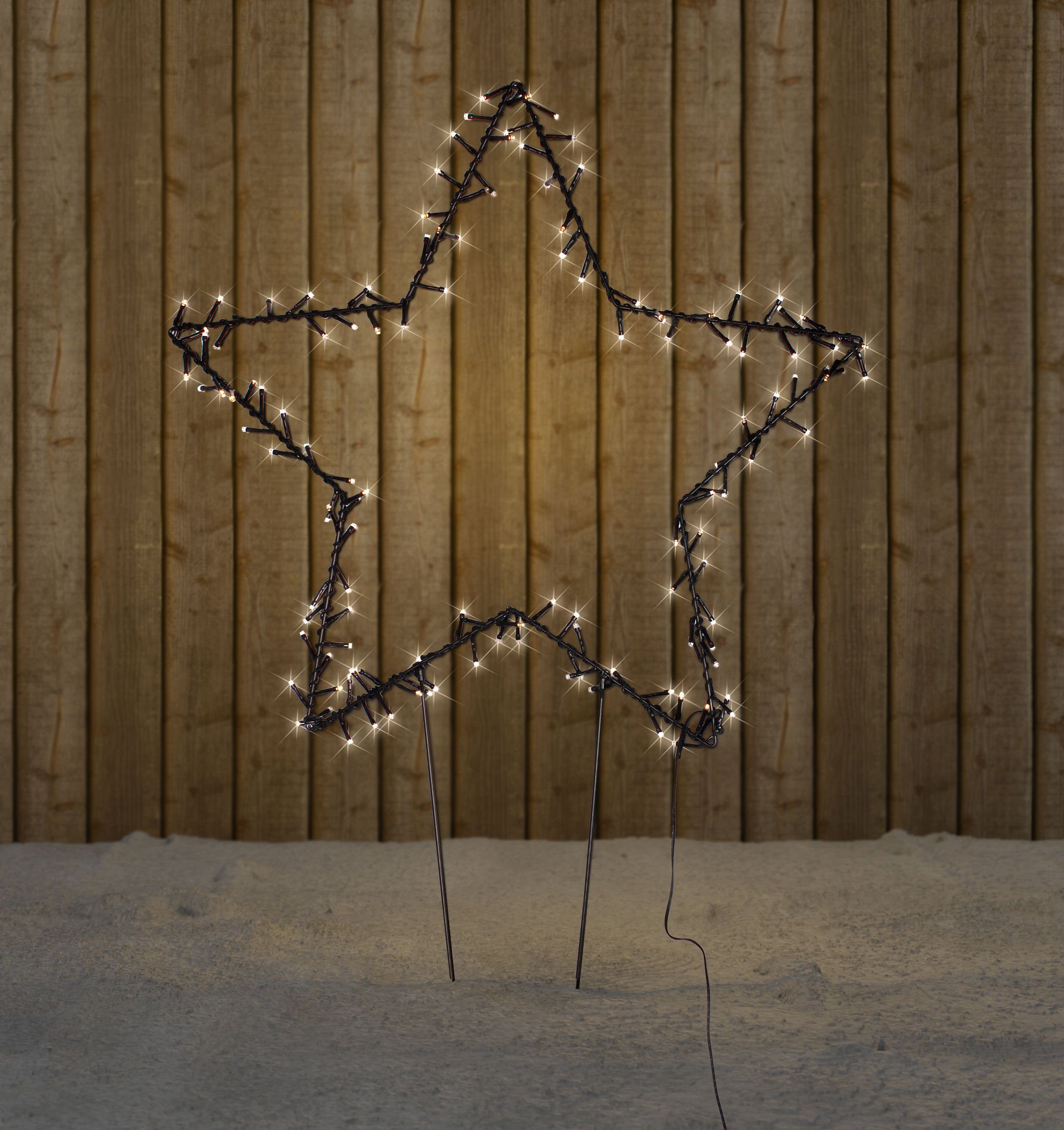 Spetebo Gartenstecker XL LED Stern Gartenstecker 60 cm mit Timer 140 LED (S günstig online kaufen