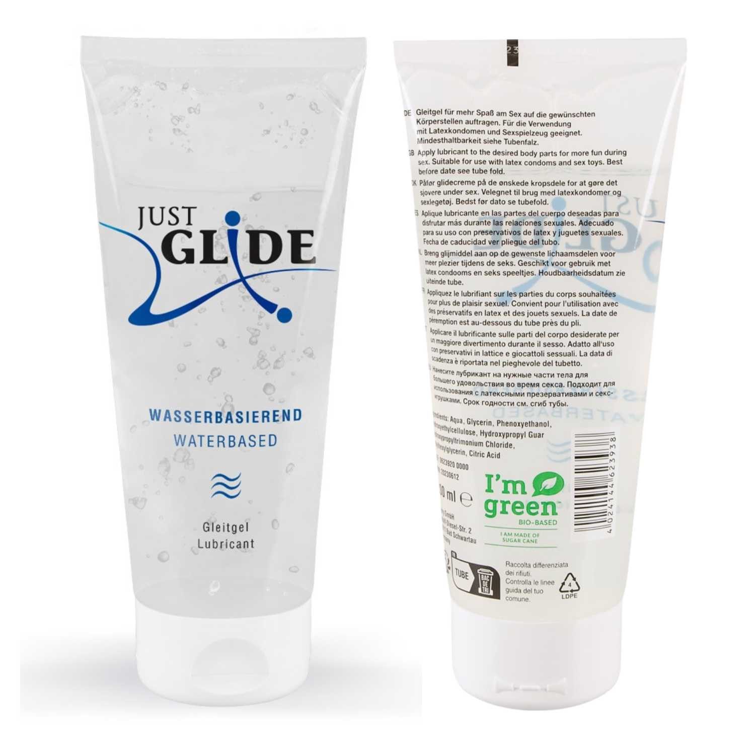 Just Glide Gleitgel Wasserbasiertes Gleigel Just Glide 200 ml