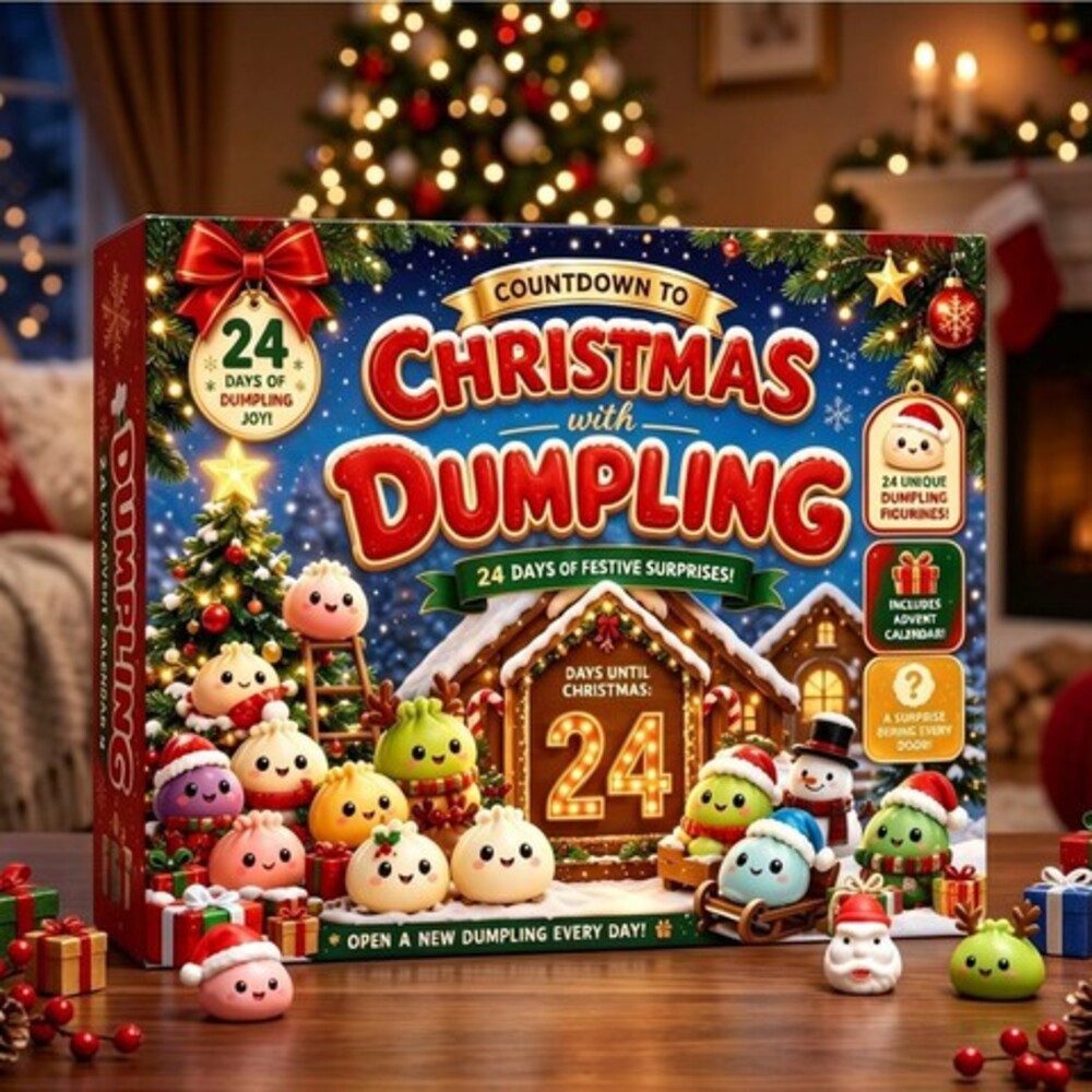 Blondie & Brownie Adventskalender Weihnachts Adventskalender mit 24 Squishy Weihnachten Kinder (Adventskalender-Set), Festliche Knödel