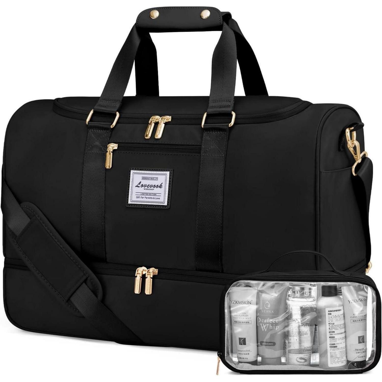 LuxusKollektion Reisetasche Sporttasche Damen Weekender Reisetasche mit Schuhfach Nassfach 35-40L