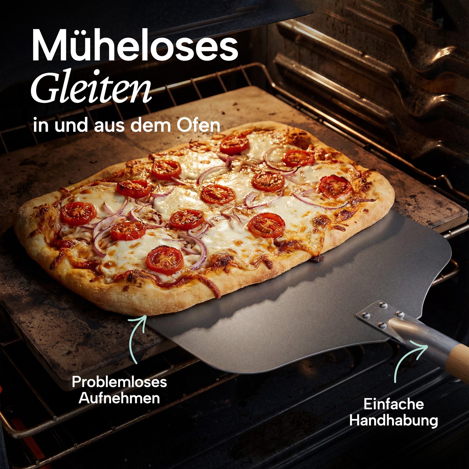 Blumtal Pizzaschieber Pizzaschaufel mit großer Fläche und abnehmbaren Griff, 30,5cm x 30,5cm – Bild 5 von 5
