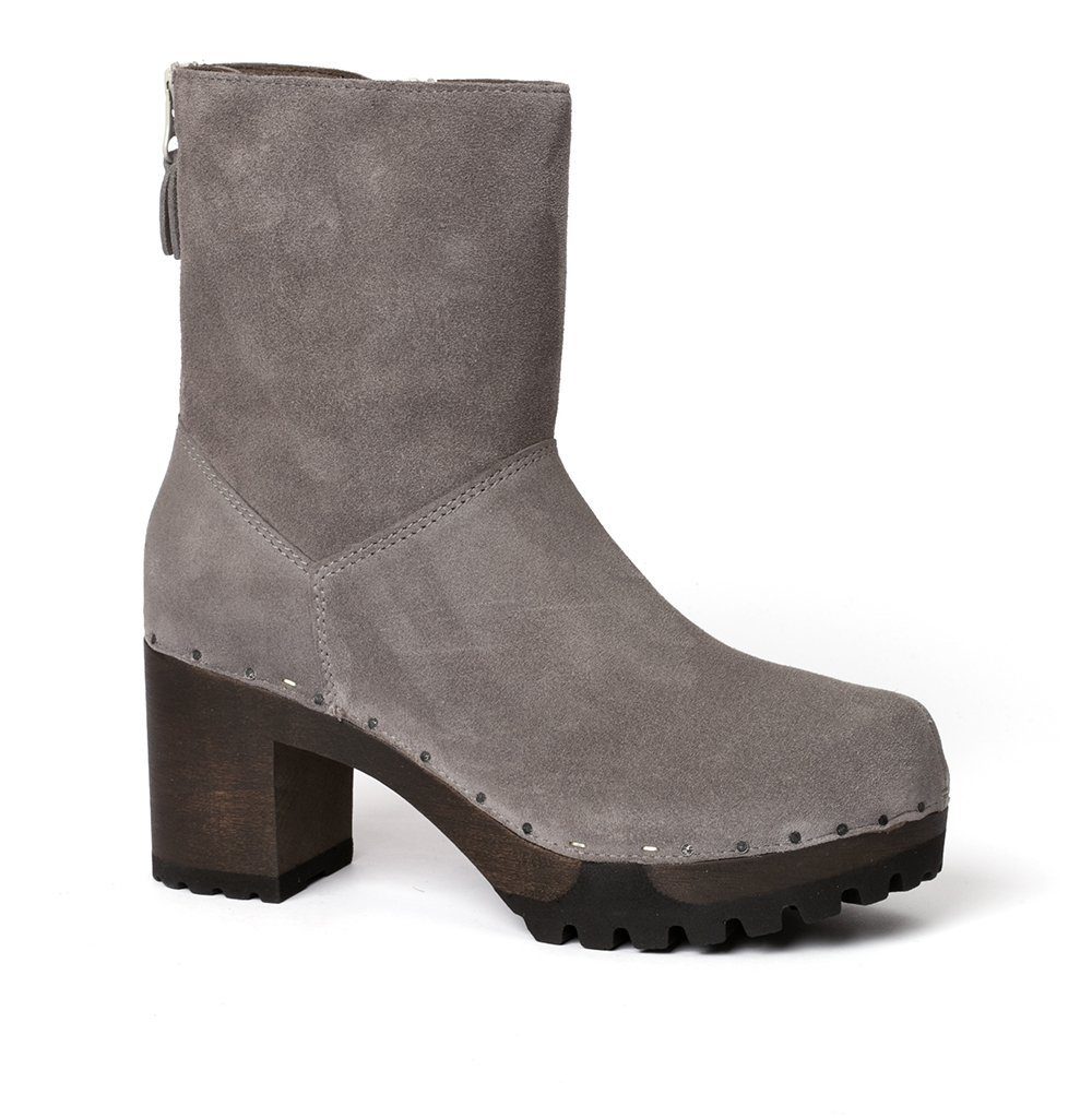 Softclox OLYMPIA Kaschmir grau (dunkel), Winter, Holz, Clogs, Damen, bequem Stiefelette
