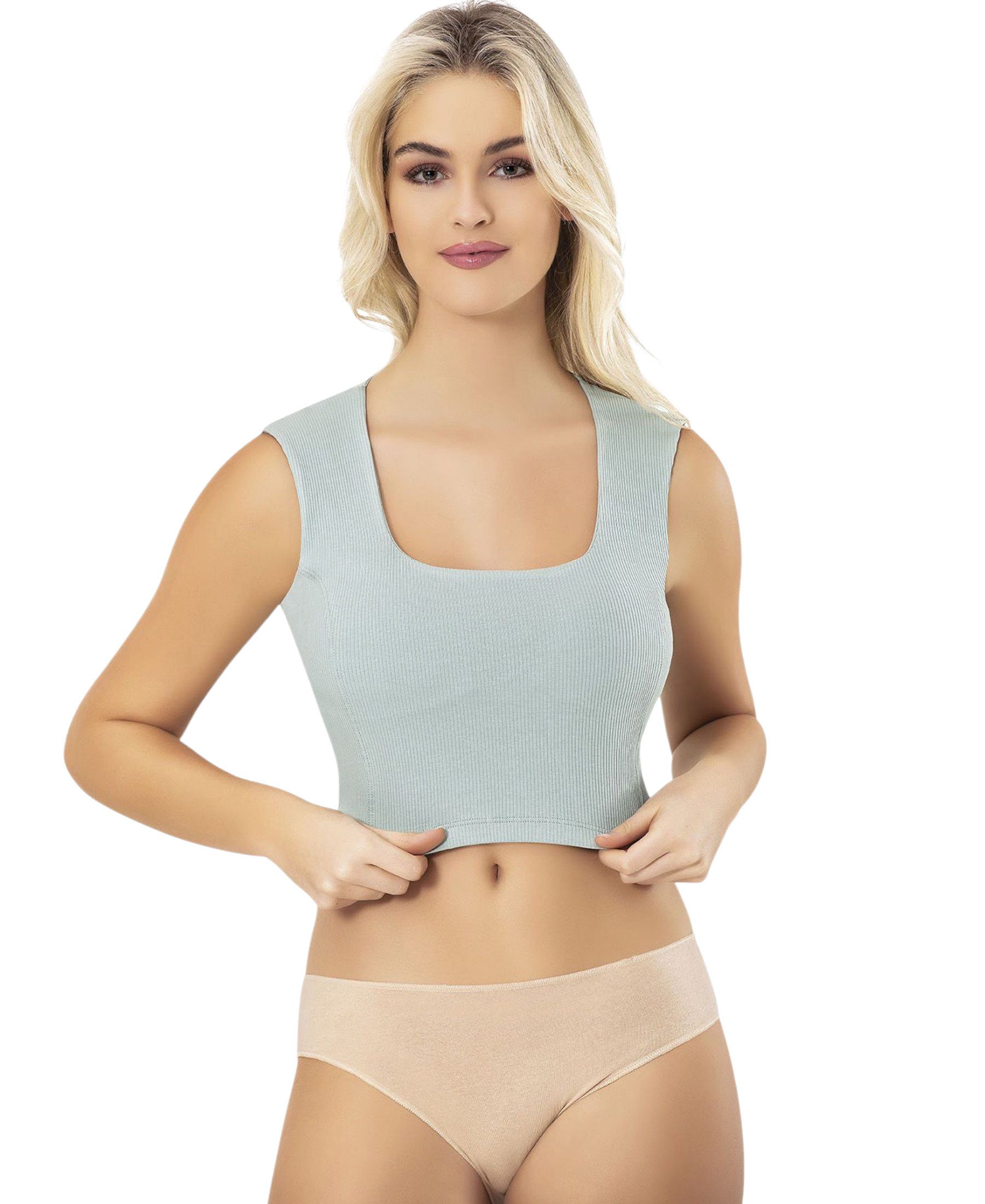 fashionshowcase Crop-Top Damen Ripp-Top aus Baumwolle günstig online kaufen