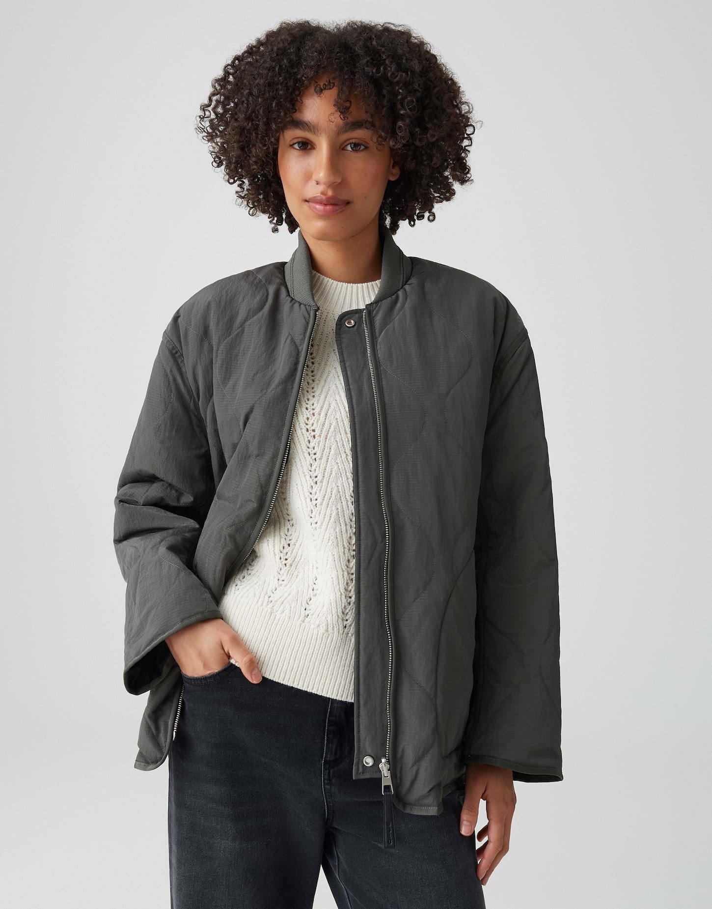 OPUS Winterjacke 2-in-1 Blousonjacke zum Wenden Loose Fit Loose Fit Eingrifftaschen vorne