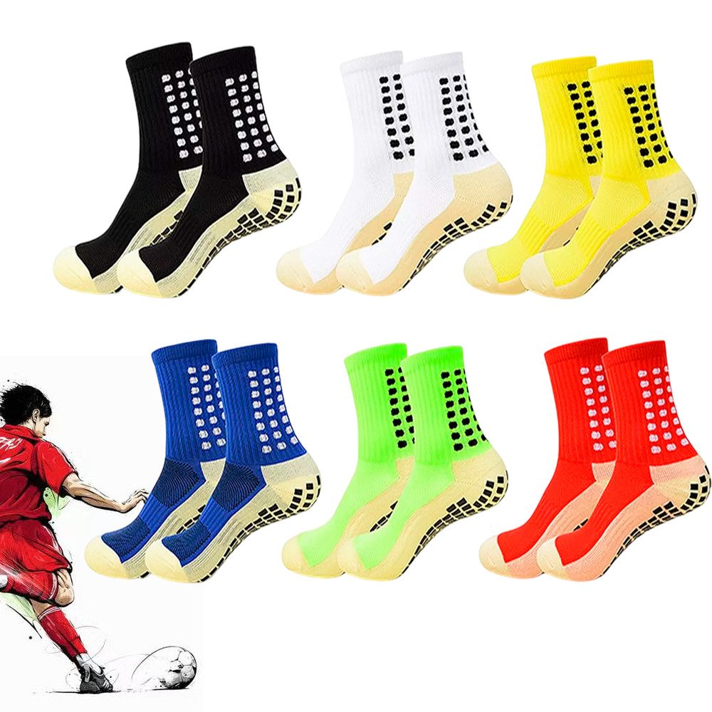 GOOLOO Sportsocken Sport-Socken Fußball Anti-Rutsch 6 Paare (6-Paar) (6-Paar)