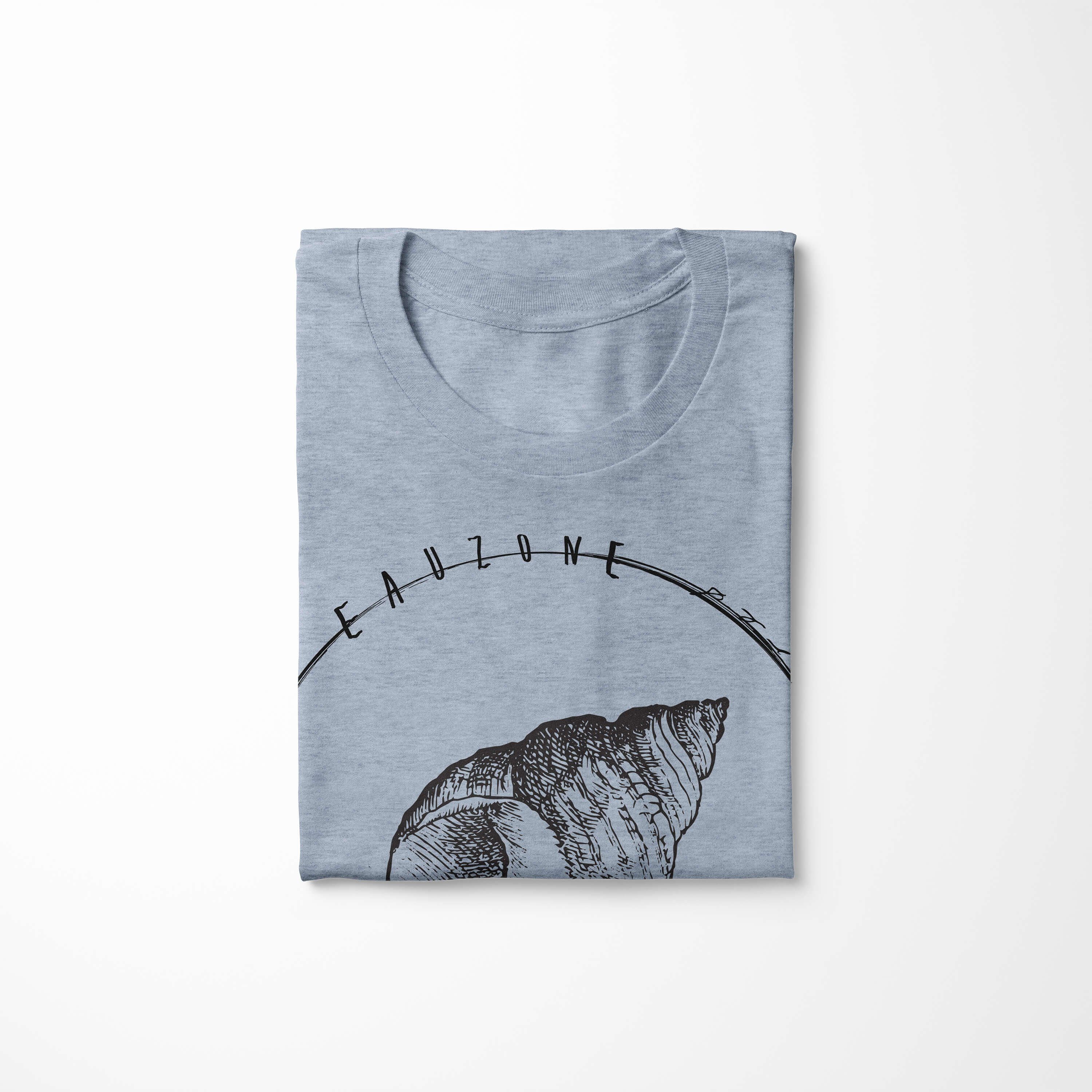 Stonewash 025 Serie: und - Sinus T-Shirt Sea Schnitt sportlicher feine Sea Struktur Tiefsee Art / Creatures, T-Shirt Fische Denim