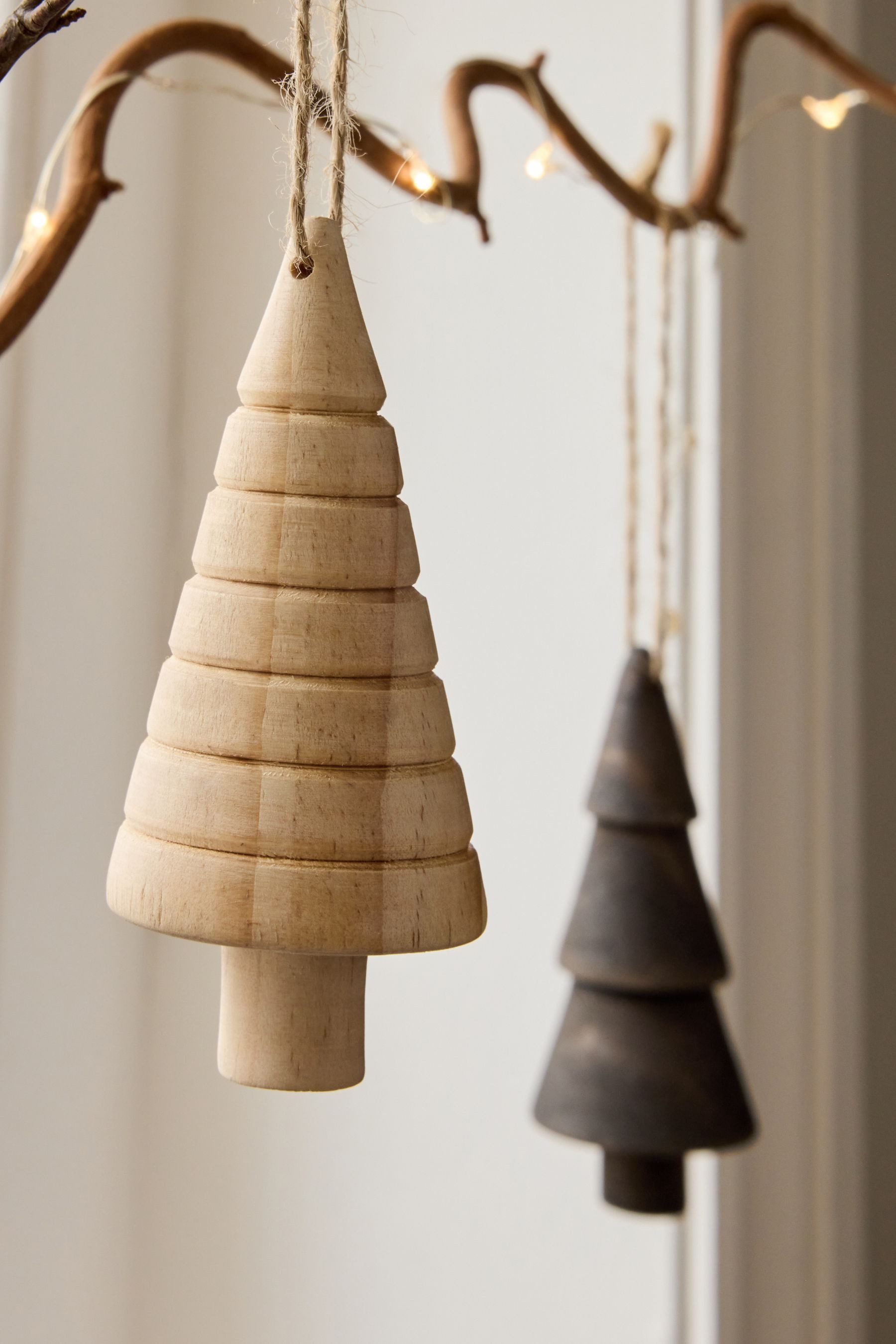 Next Weihnachtsbaumkugel Holz-Christbaumkugeln, 6er-Set