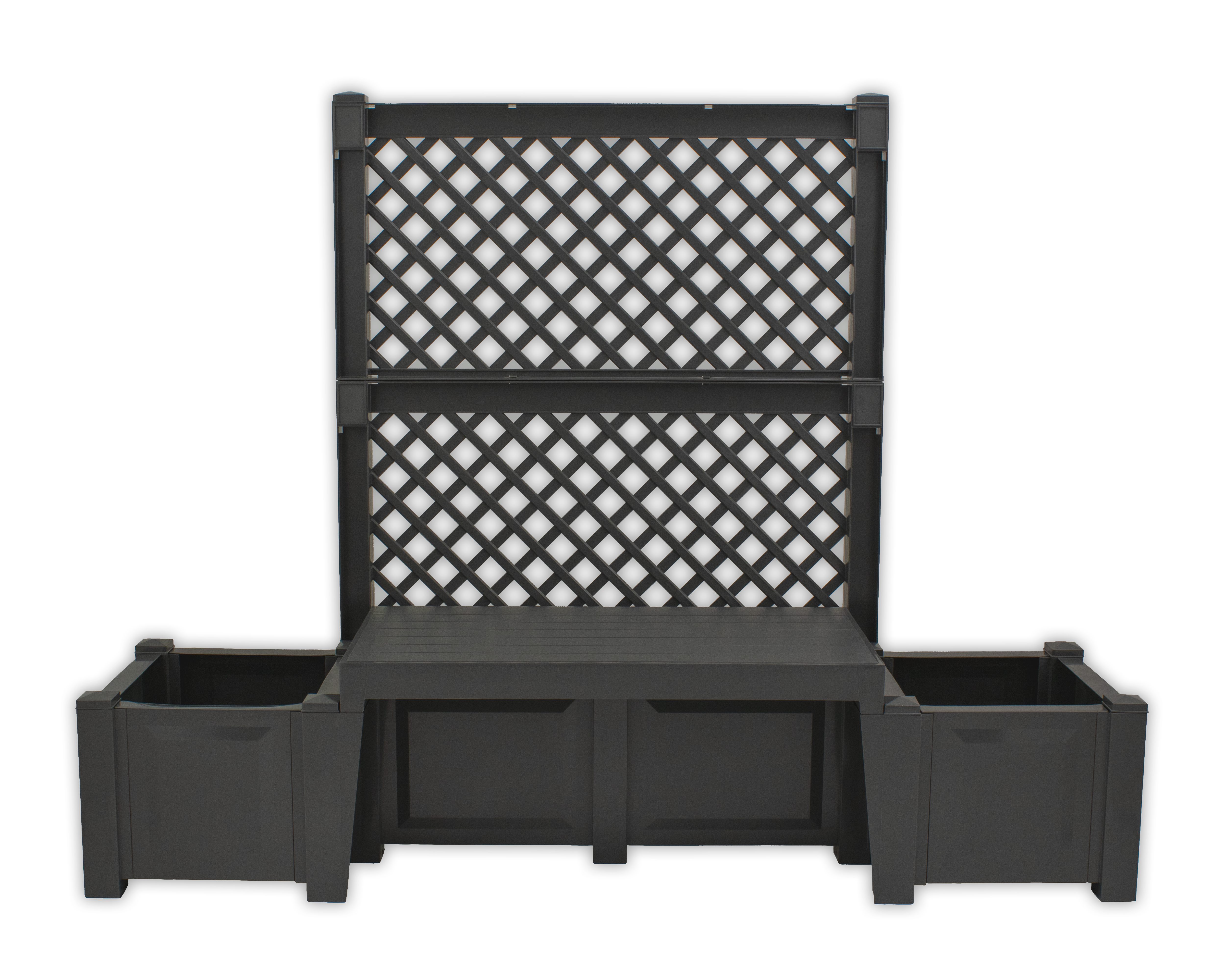 KHW Gartenbank Kopenhagen, mit Spalier und zwei Pflanzkästen, anthrazit