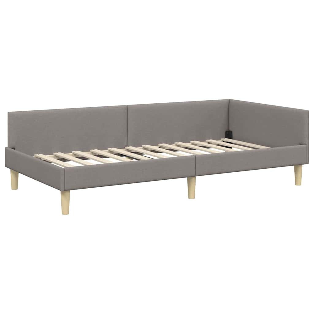 vidaXL Bett Eckbettgestell mit Kopfteil Taupe 80 x 200 cm Stoff (1-tlg) günstig online kaufen