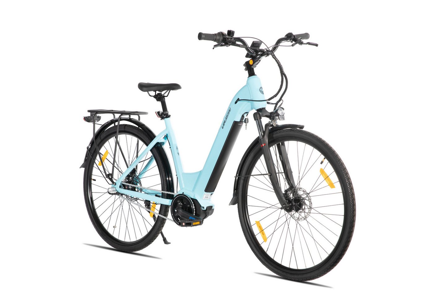 HILAND E-Bike 28 Zoll E-Bike Trekkingrad mit Gepäckträger für Alltag und Touren, Mittelmotor