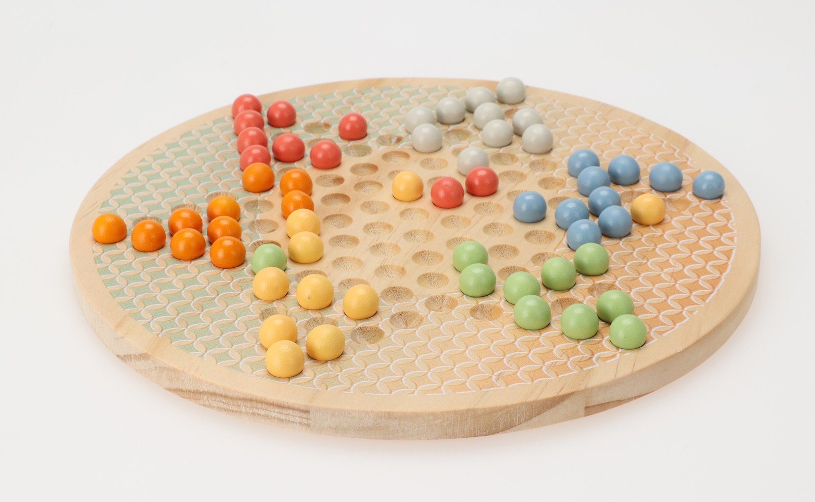 Koopman Spiel Holzspiel Gesellschaftsspiel 20x20x12 cm Rund Familienspiel, Strategiespiel, Familienspiel, Konzentration, Geschicklichkeitsspiel, Holz