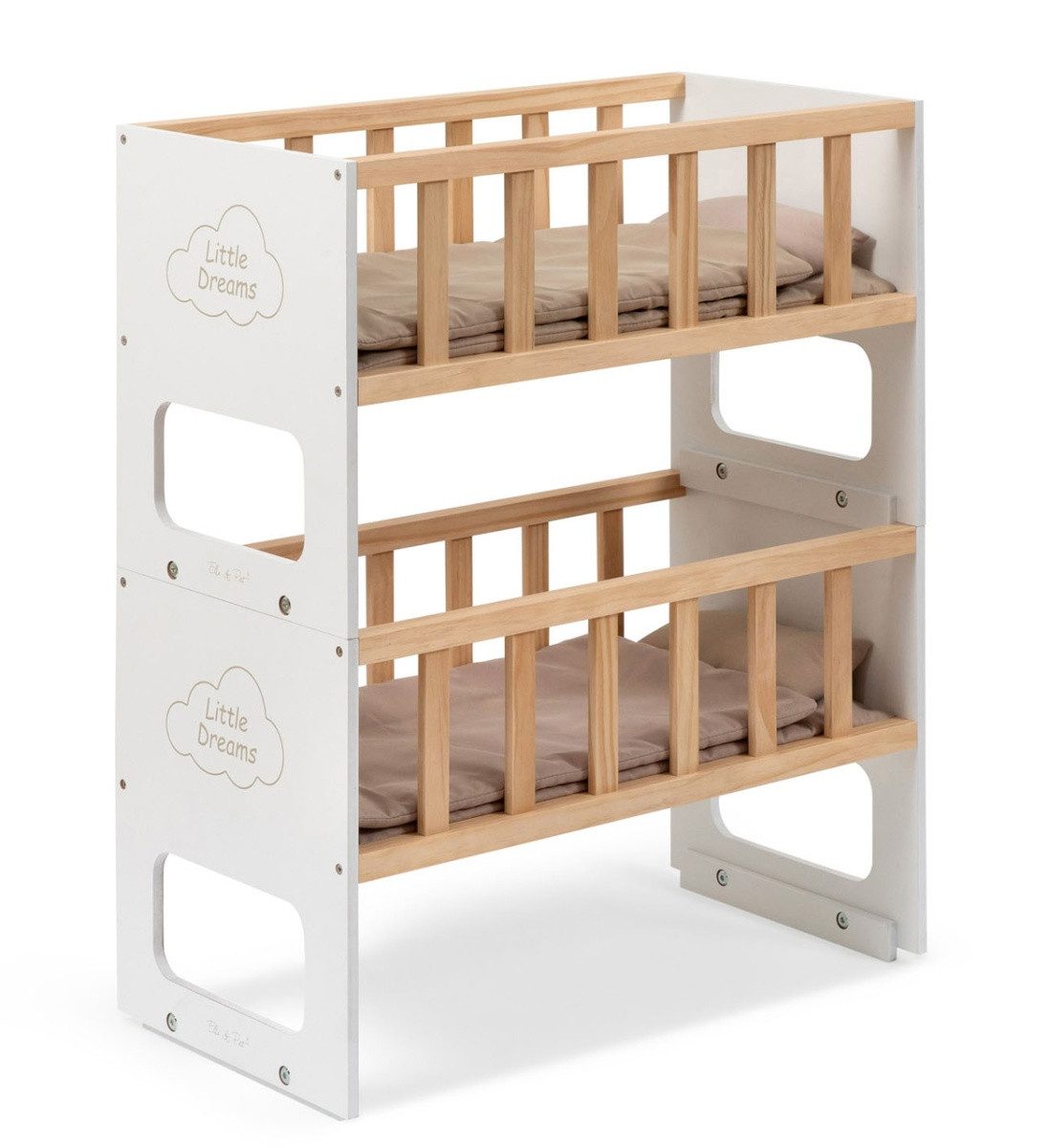 ELLA & PIET® Puppenbett Puppenetagenbett STOCKY TWO Stapelbar (Weiß-Schlamm günstig online kaufen