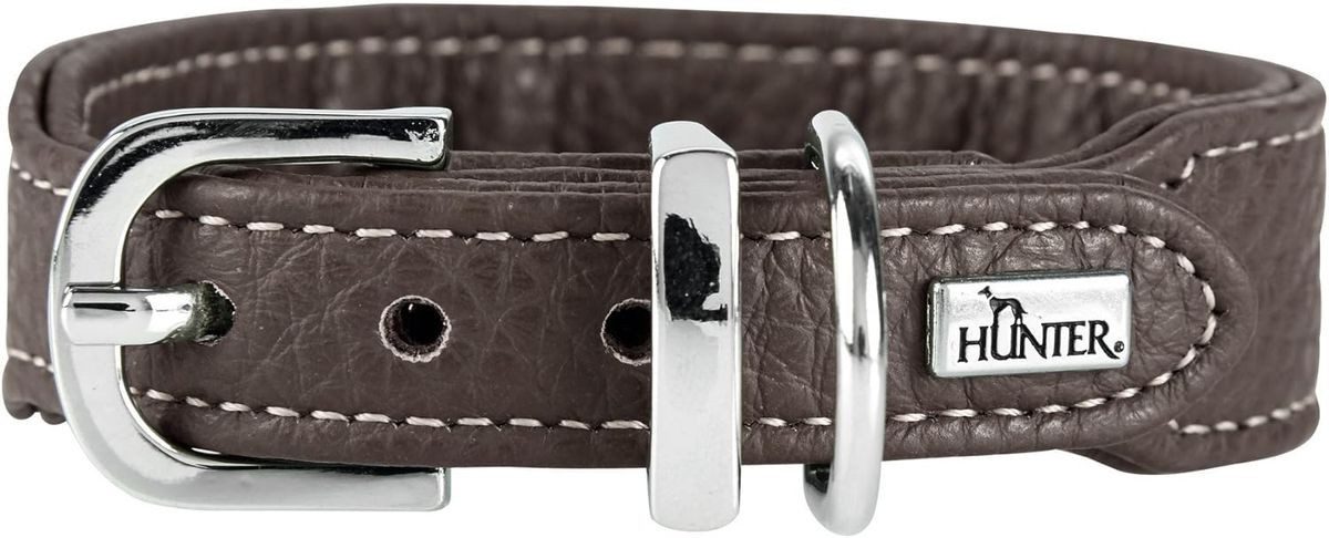 Hunter Hunde-Halsband Halsband Cannes Mini Leder braun XS 32 cm