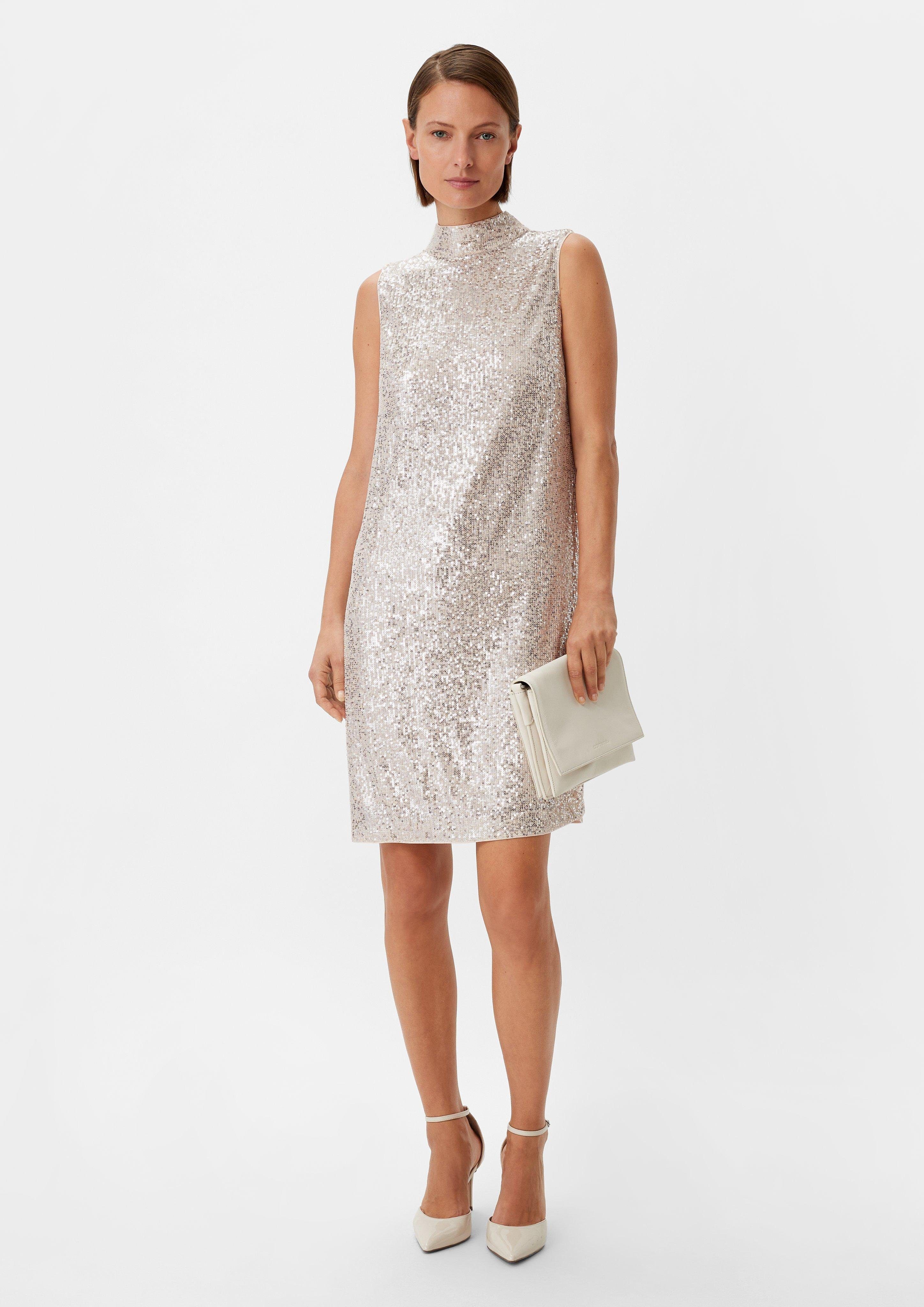 Minikleid Mesh-Kleid mit Pailletten