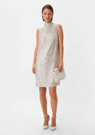 Comma Minikleid Mesh-Kleid mit Pailletten Pailletten