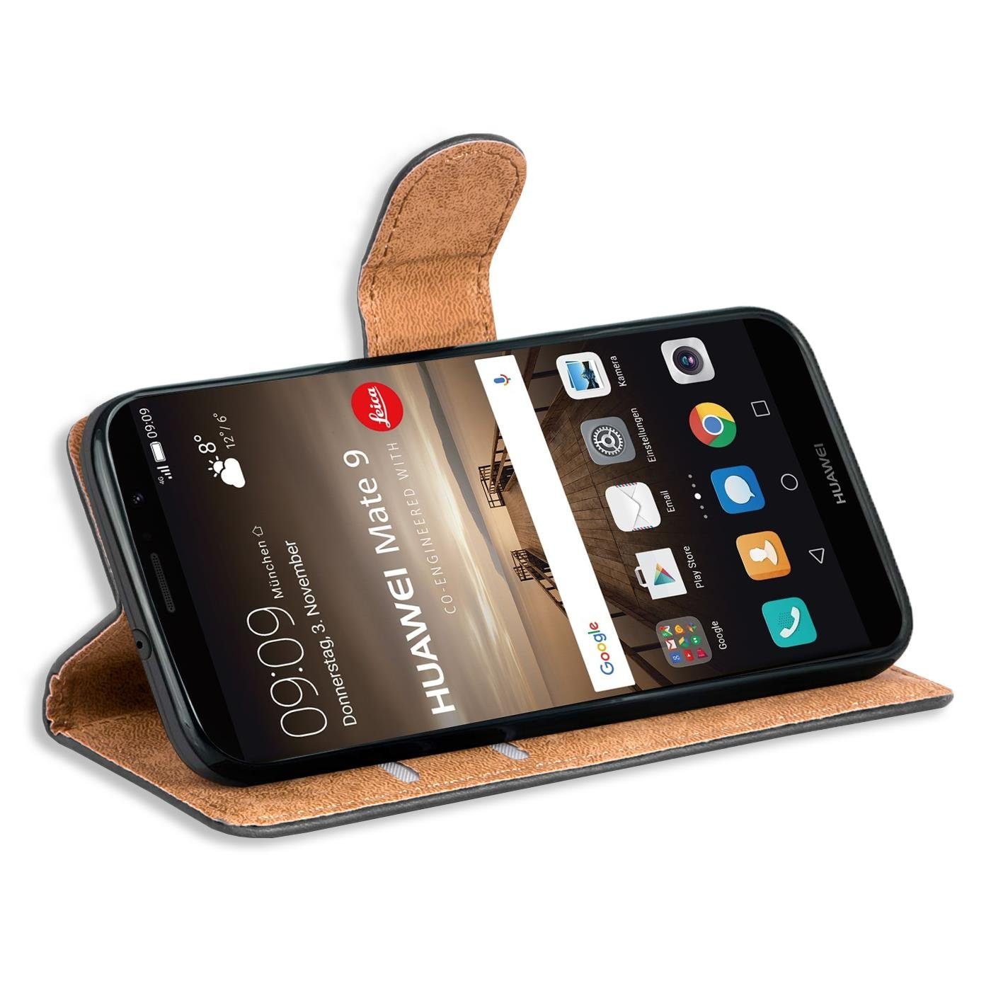 CoolGadget Handyhülle Book Case Handy Tasche für Huawei Mate 9 5,9 Zoll, Hülle Klapphülle Flip Cover für Mate 9 Schutzhülle stoßfest