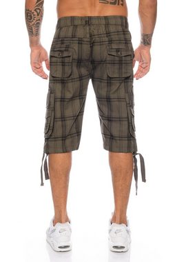 Kendindza Cargoshorts 3/4 Bermuda Shorts Herren, Kurze Hose Herren, Cargobermuda Taschen, Knopf udn Reißverschluss, Cargohose