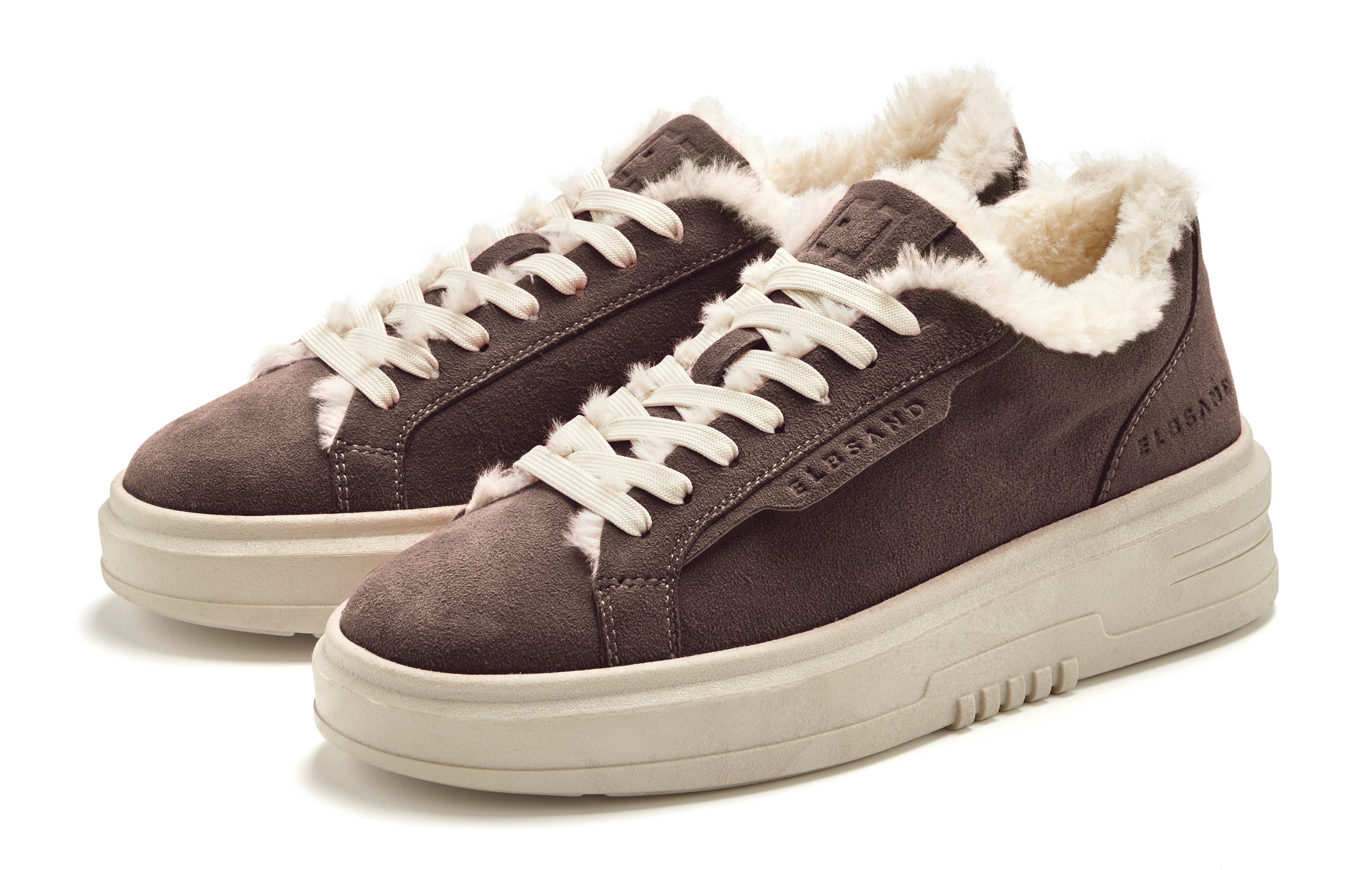 Elbsand Schnürschuh, Turnschuh, Schnürhalbschuh, Freizeitschuh, Ledersneaker Sneaker NEU aus Leder mit kuscheligem Warmfutter und Plateausohle