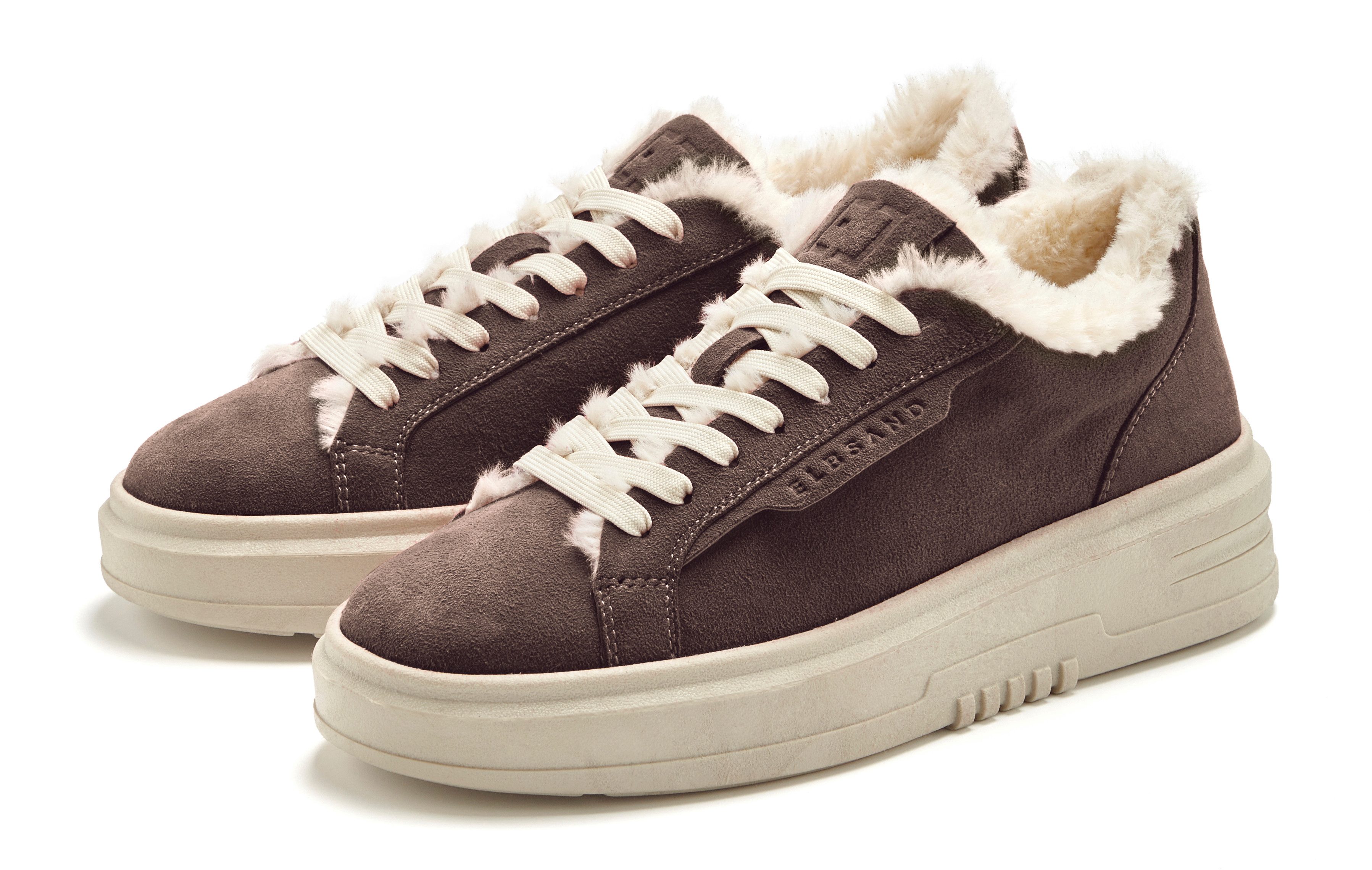 Elbsand Schnürschuh, Turnschuh, Schnürhalbschuh, Freizeitschuh, Ledersneaker Sneaker NEU aus Leder mit kuscheligem Warmfutter und Plateausohle