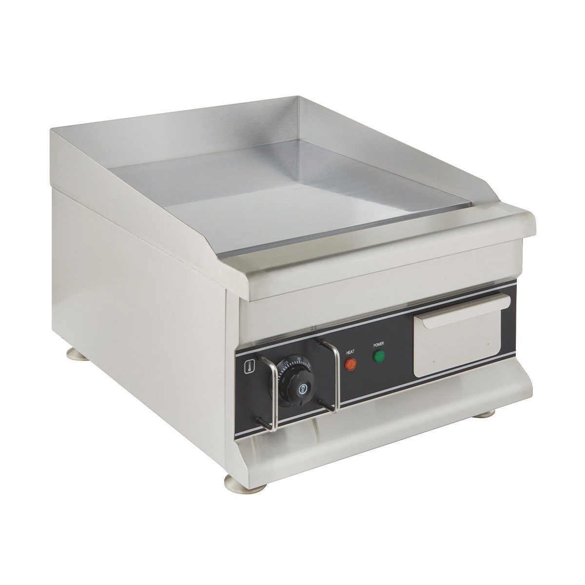 GastroHero Elektrogrill Elektro-Grillplatte 41 x 42 cm glatt / verchromt - Tischgerät, 2500 W