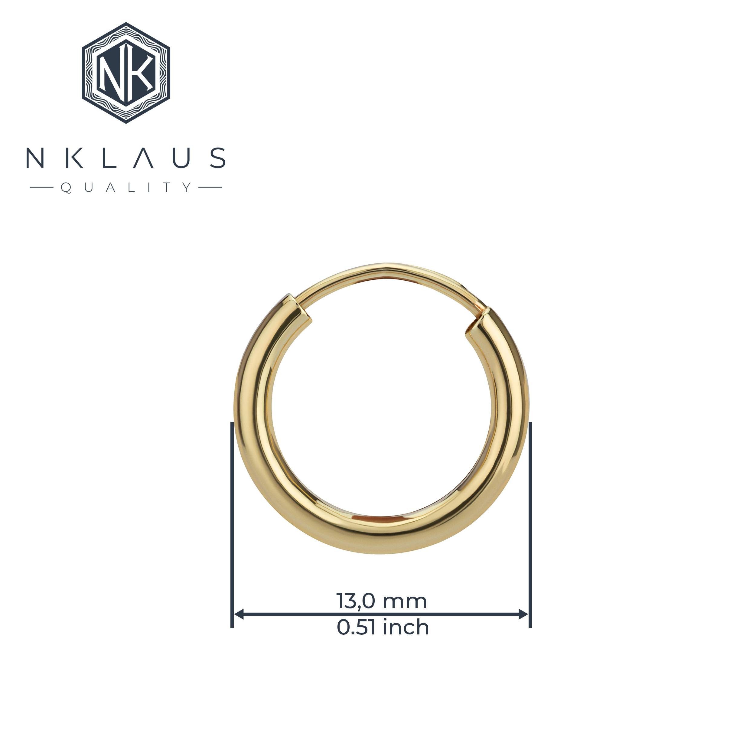 NKlaus Single-Creole Einzel 585 Gelbgold Creole Ohrring Ohrschmuck 1,8m