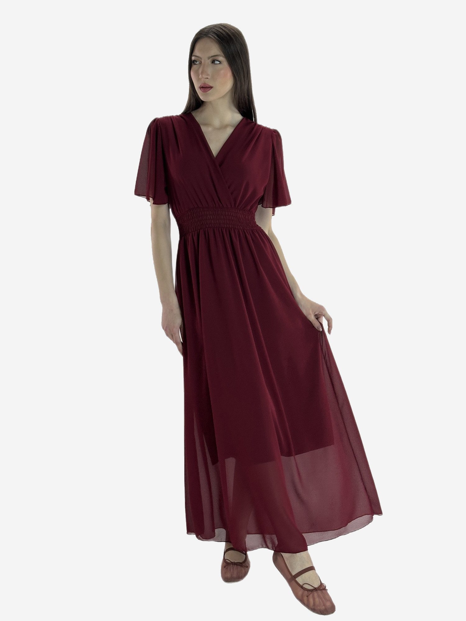 Elara Maxikleid Sommer-Maxikleid mit V-Ausschnitt