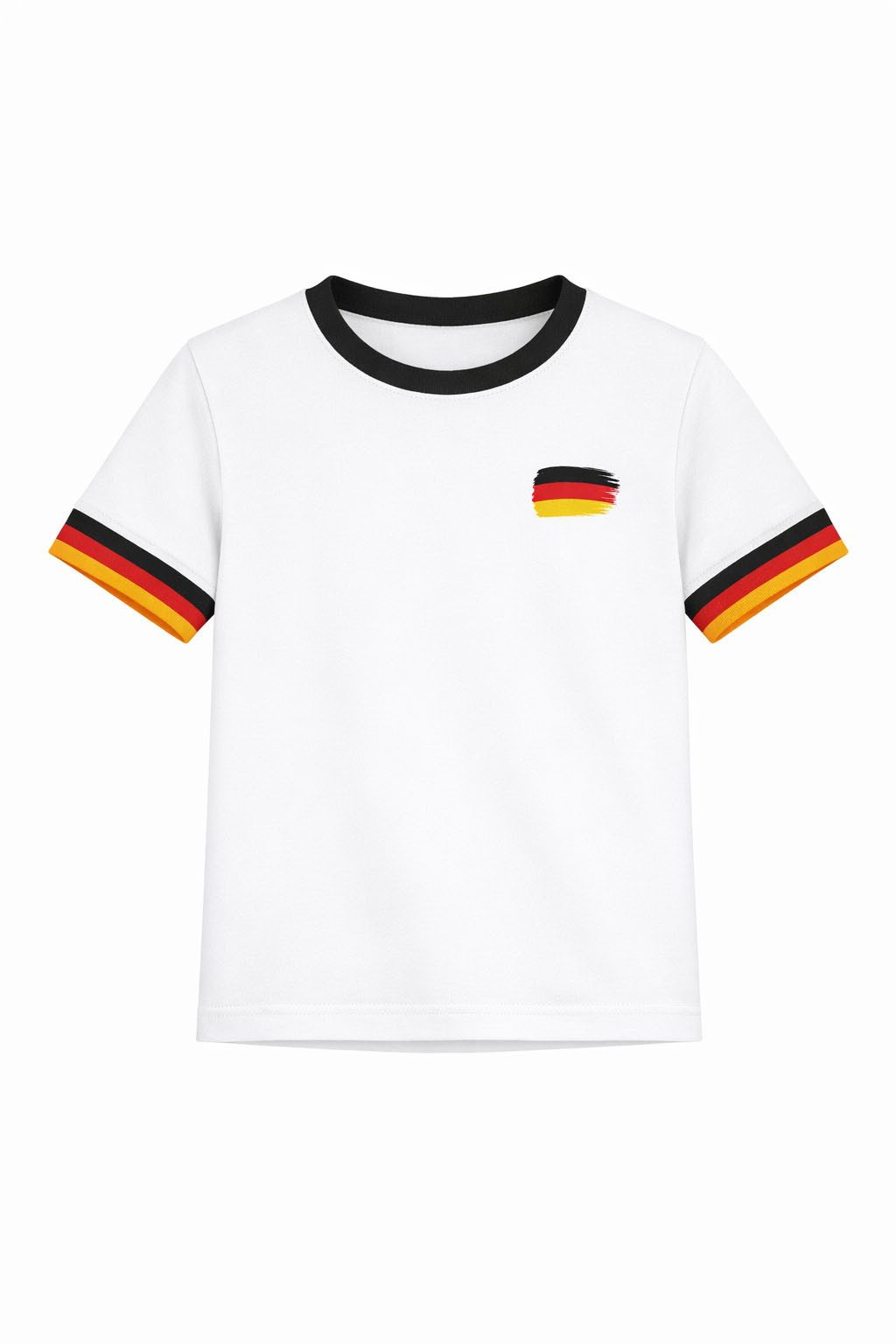 THREE OAKS T-Shirt Fußball Fan Shirt mit Deutschlandfarben, weißes Jungen