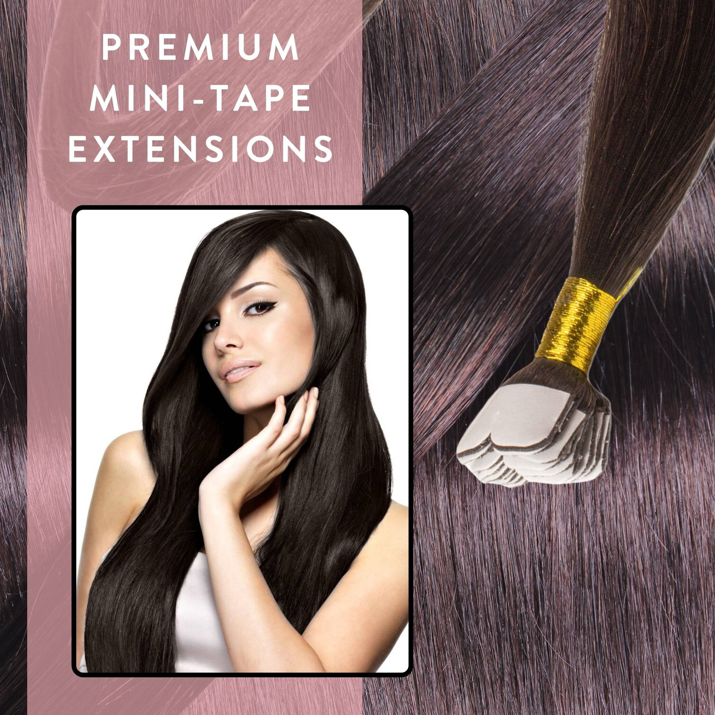 hair2heart Echthaar-Extension Premium Mini Tape Extensions #5/0 Hellbraun 40cm