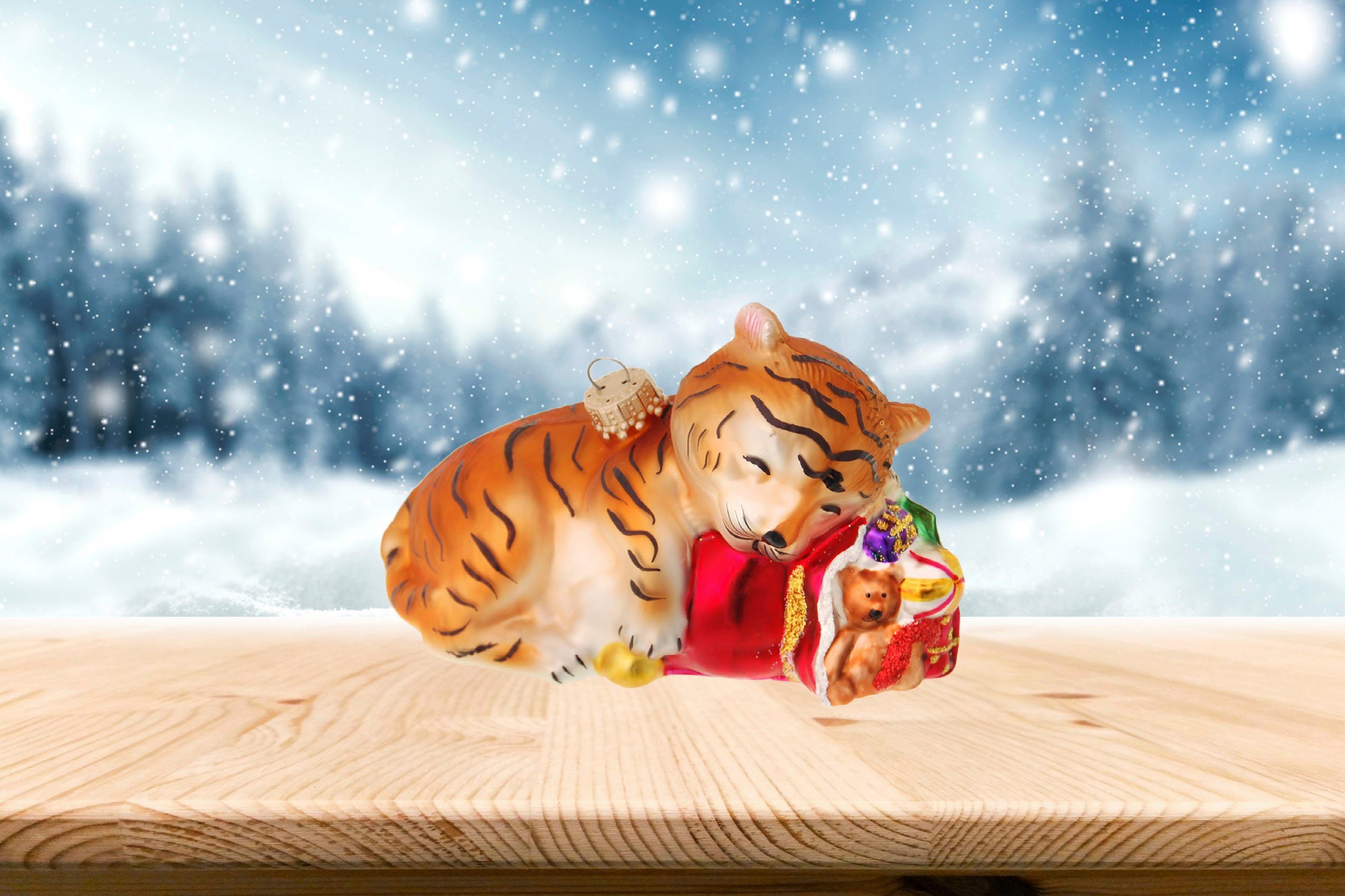 Krebs Glas Lauscha Christbaumschmuck Glasornament Babytiger, mundgeblasen, günstig online kaufen