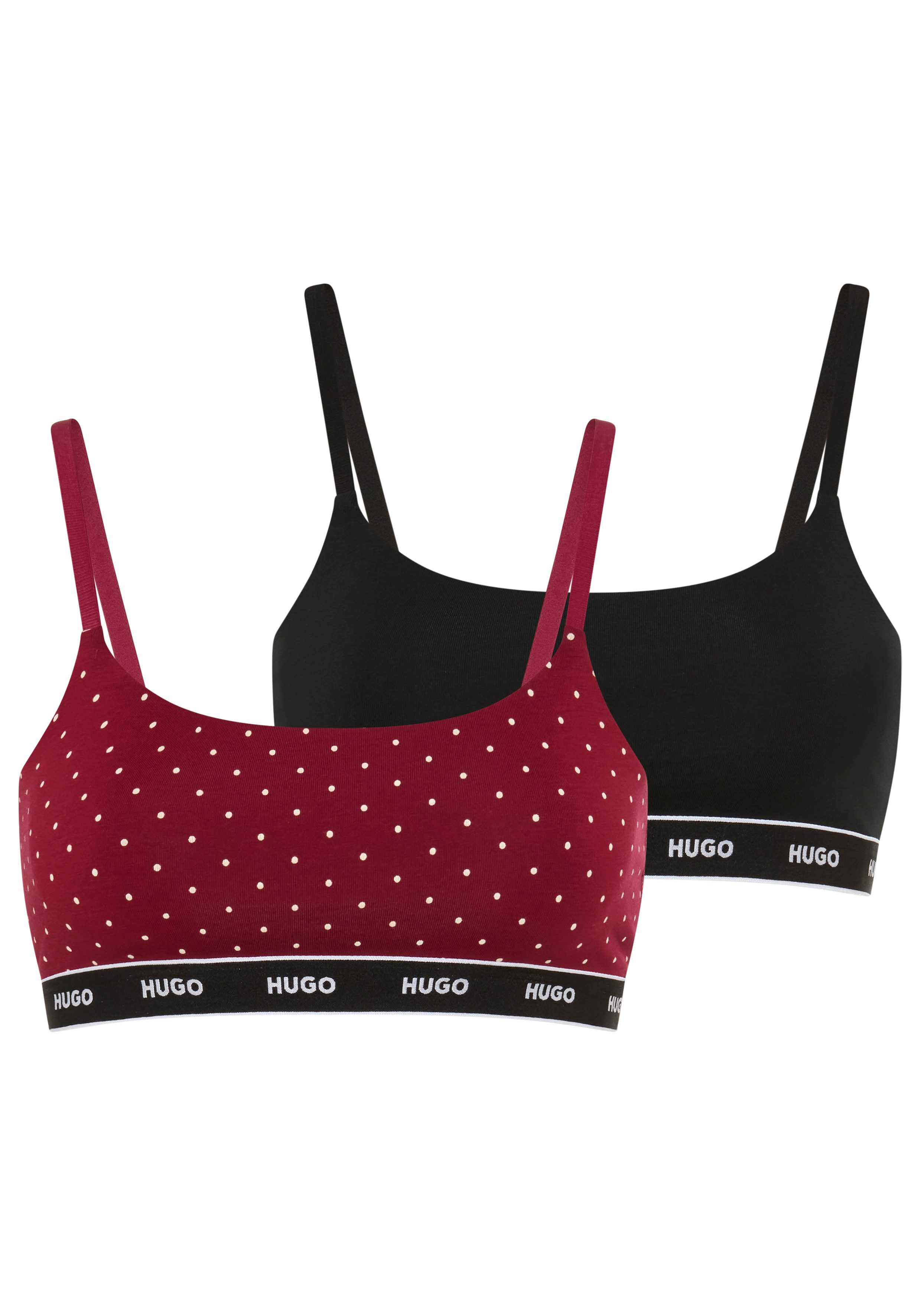 HUGO Bralette TWIN BRALETTE DESIGN (2-tlg) ohne Verschluss, ohne Polsterung