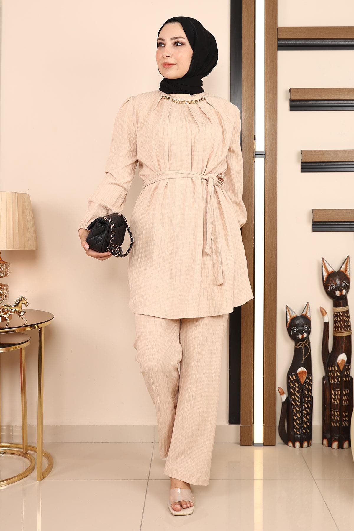 MODAMİHRAM Tunikakleid Ketten Detail Anzug günstig online kaufen