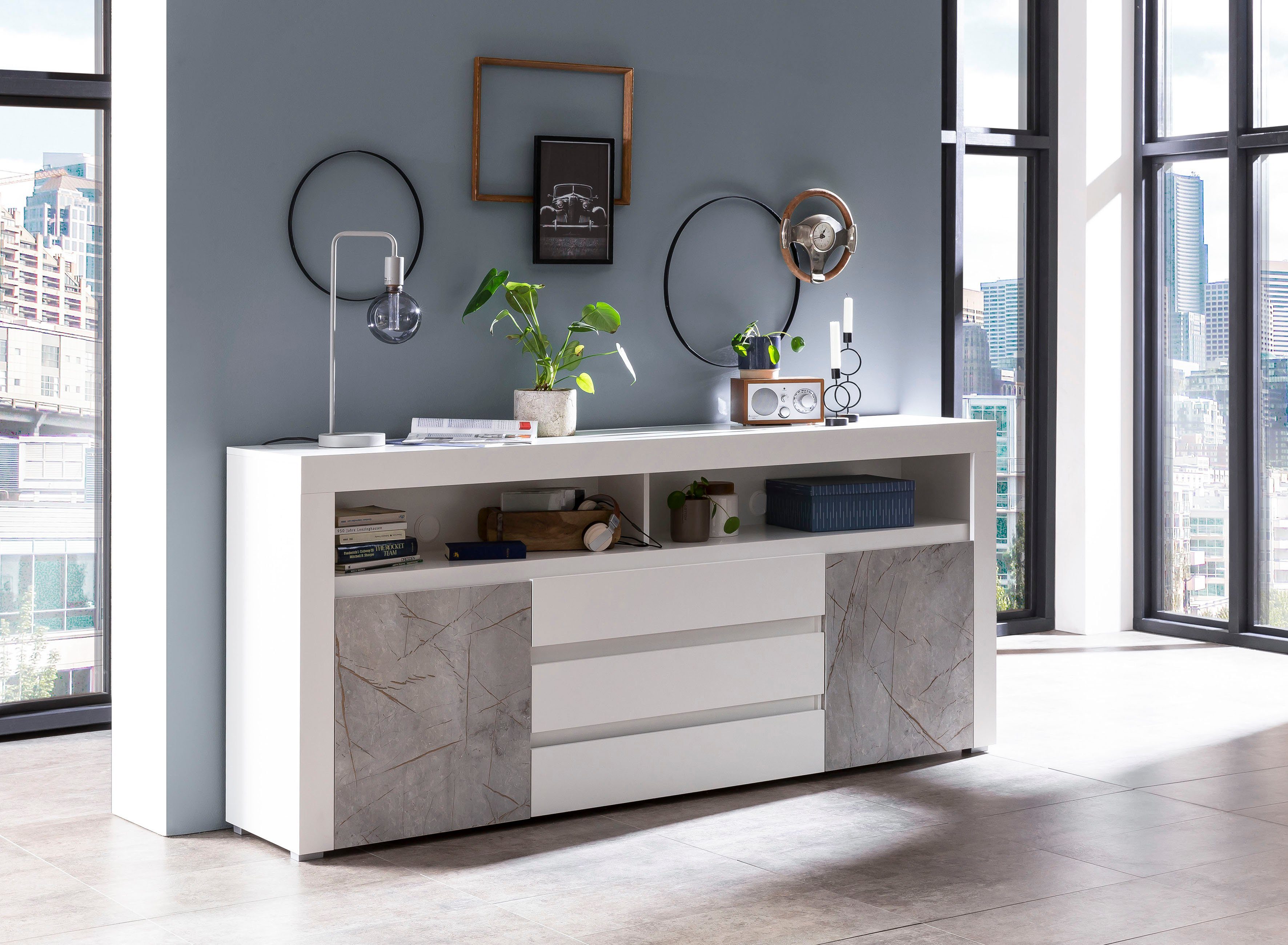 – Die Breite edlen Dekor, Sideboard Marke mit affaire affaire einem Home Home Stone affaire Premium-Linie cm, Marmor-Optik der Home 200 Marble,