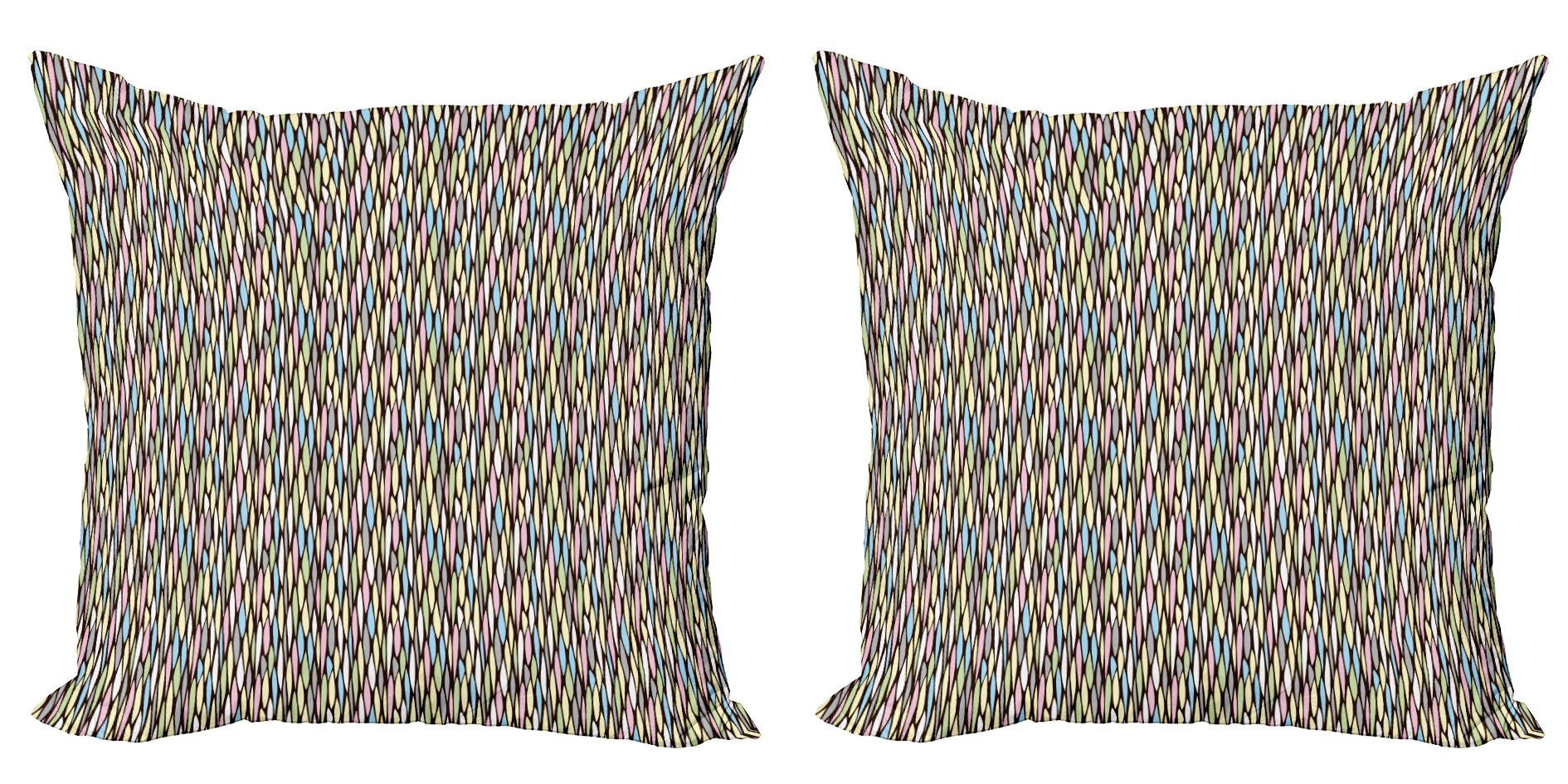Kissenbezüge Modern Accent Doppelseitiger Digitaldruck, Abakuhaus (2 Stück), Abstrakt Kreative Pastell Grid Kunst