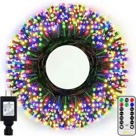 Diyarts LED-Lichterkette, 500-flammig, Hochwertige 500 LED Festtagslichter, 50m Länge, 8 Modi, Fernbedienung