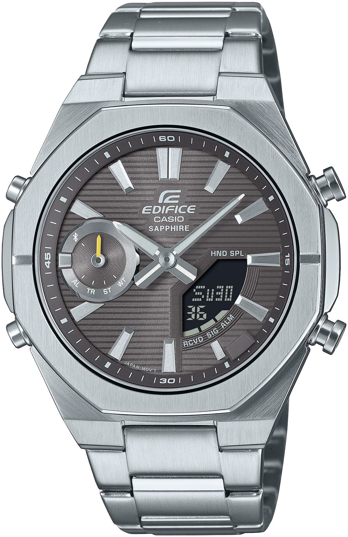 CASIO EDIFICE Smartwatch, Solaruhr, Armbanduhr, Herrenuhr, Super Illuminator, Edelstahlarmband