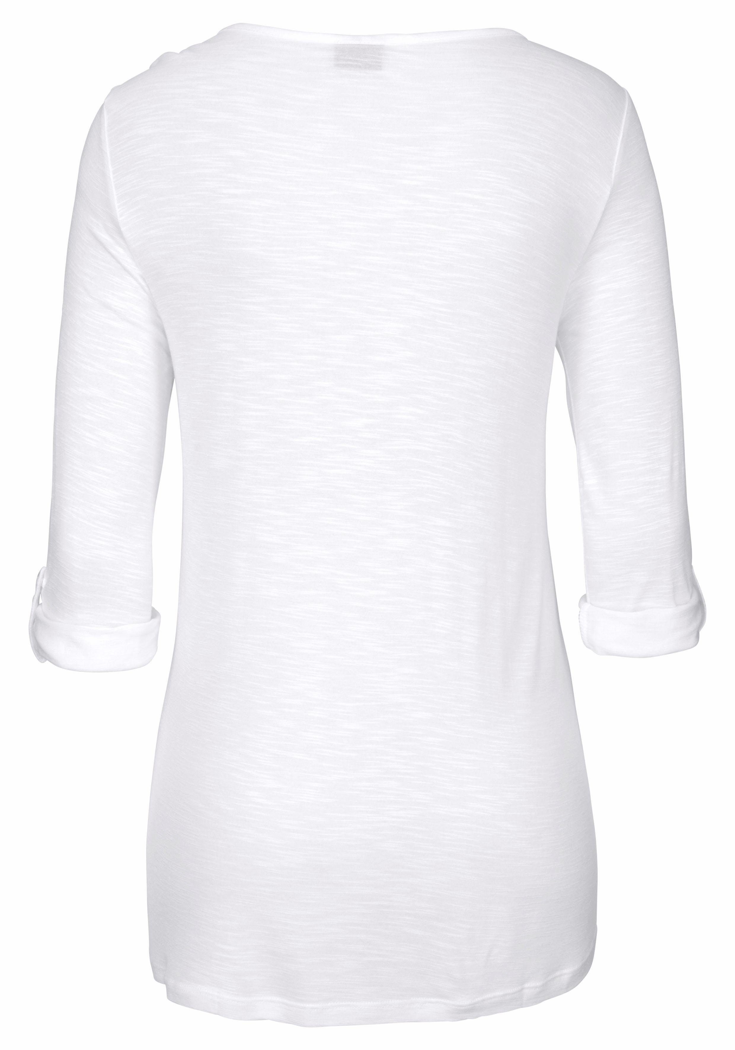 Buffalo Strandshirt mit Stickerei und Quasten, Tunika, 3/4-Arm, Blusenshirt – Bild 4 von 5