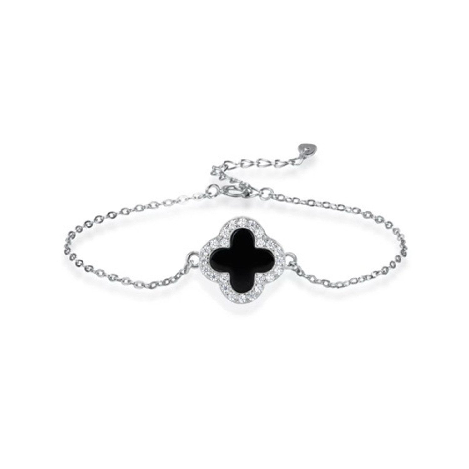 Armband Kleeblatt Glücksbringer Armband 925 Sterling Silber 18K Gold 18cm
