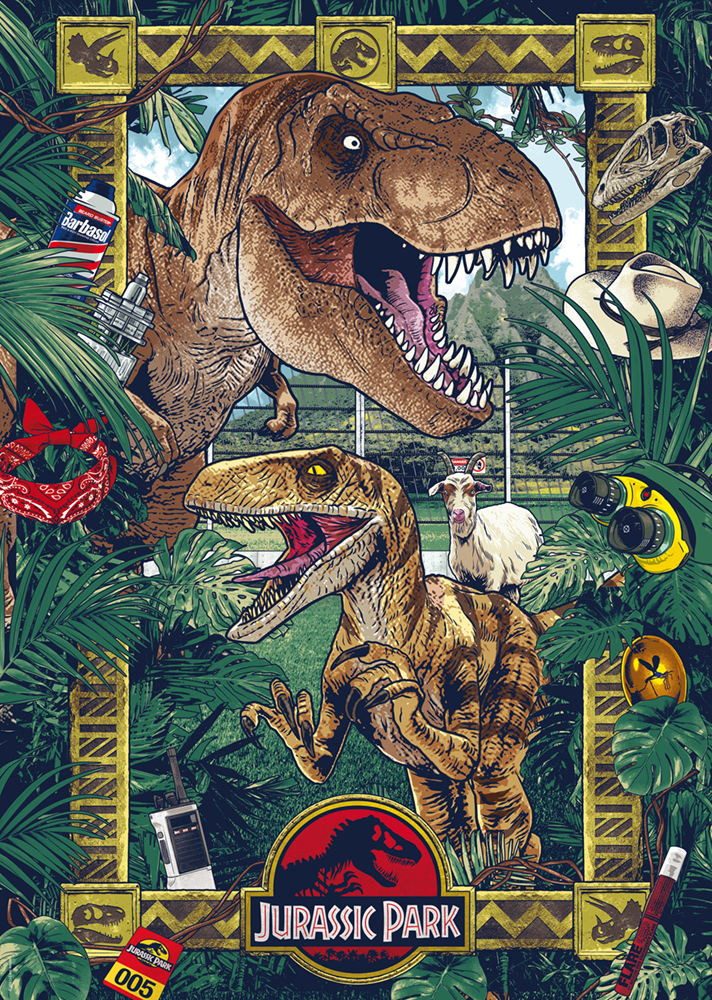 Schmidt Spiele Puzzle 1000 Teile Puzzle Jurassic Park Die Ära der Dinosaurier 58579, Puzzleteile