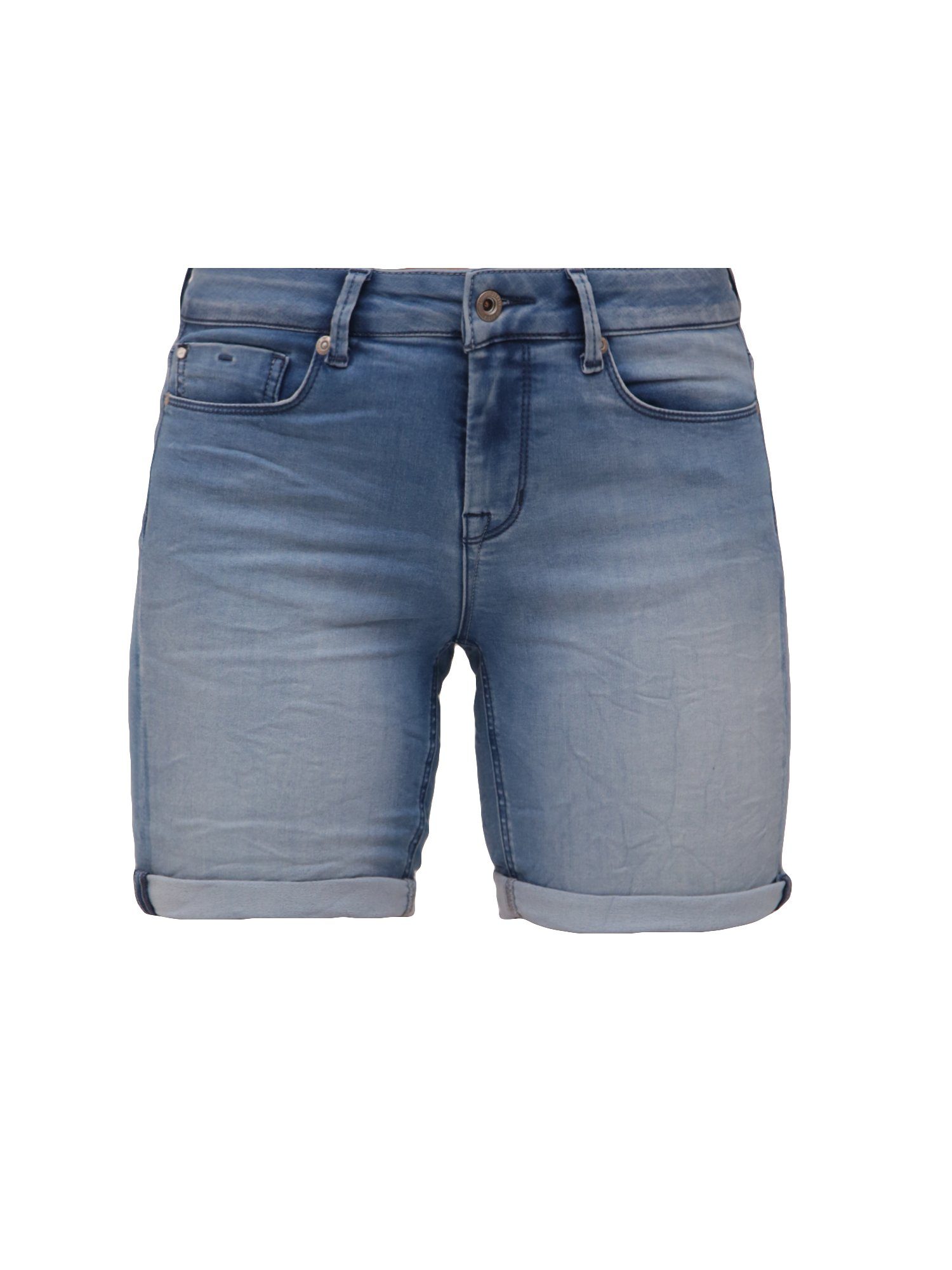 Miracle of Denim Shorts Lucky im Five-Pocket-Desig Mid Blue