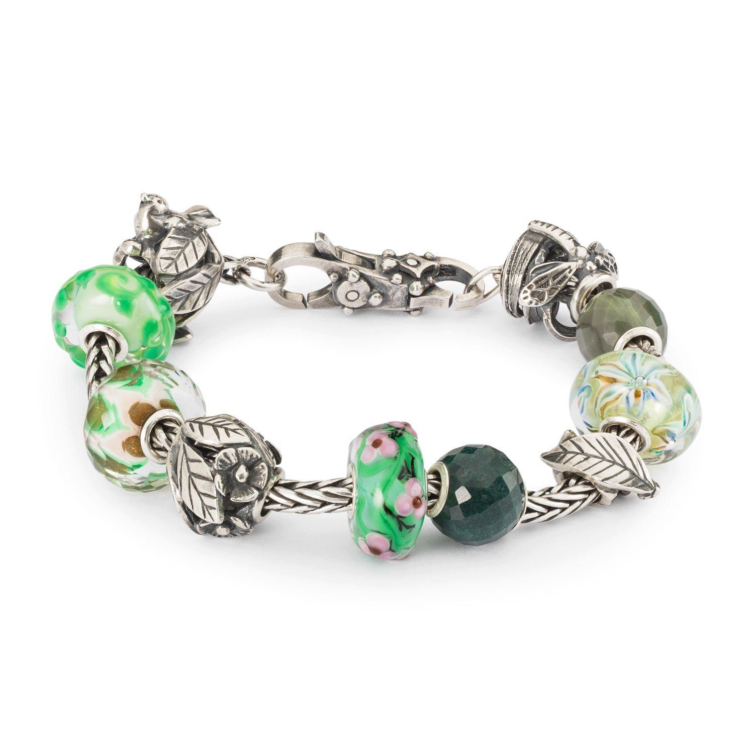 Trollbeads Bead Chalzedon, TSTBE-00034 Facettiert, Grüner Runder