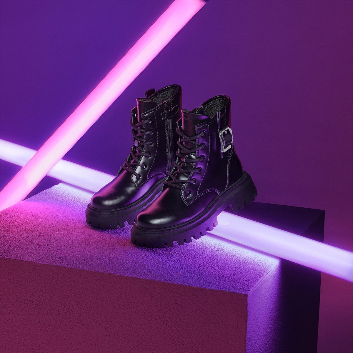Geox GEOX MAQUINNENS, Boots, Schwarz, Kinder Stiefel
