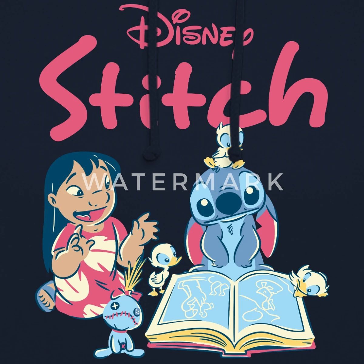 Spreadshirt Hoodie Lilo & Stitch Mit Buch Unisex Hoodie (1-tlg)