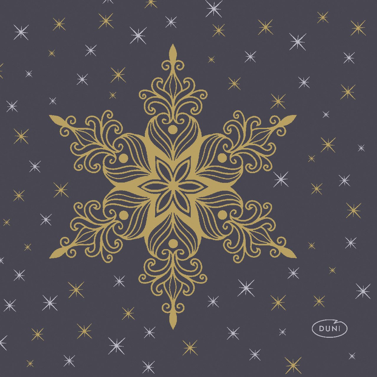 Duni Weihnachtsfigur Duni Servietten Snowstars Black multi 24 x 24 cm -